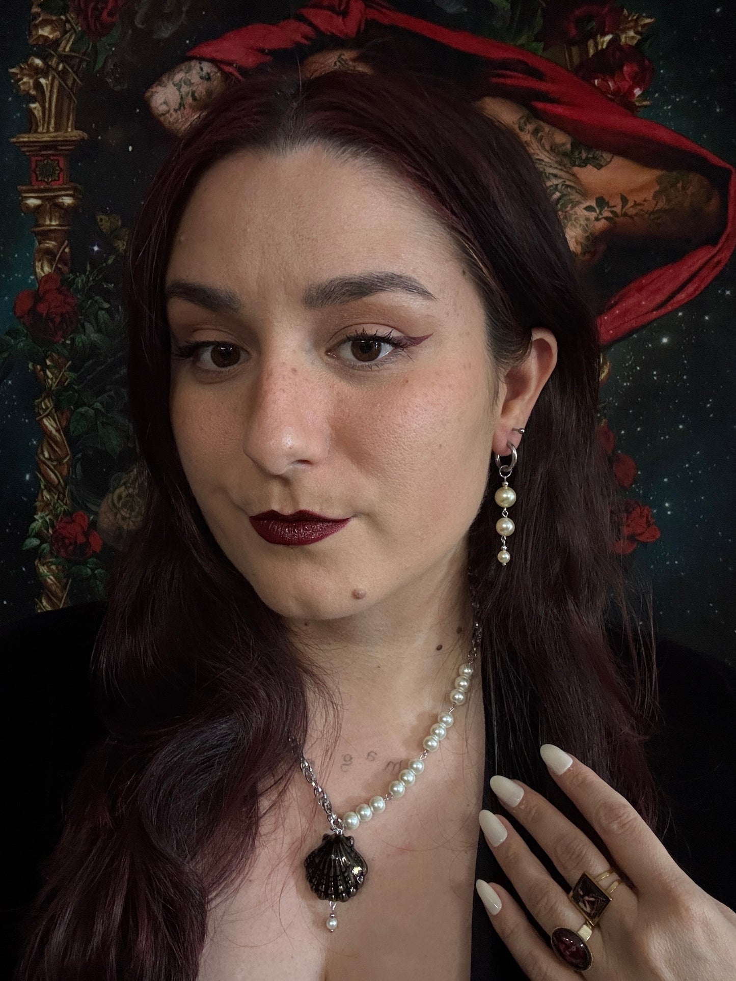 Boucles d’oreilles magiques et upcyclées : cœur fleuri (perles du Japon)