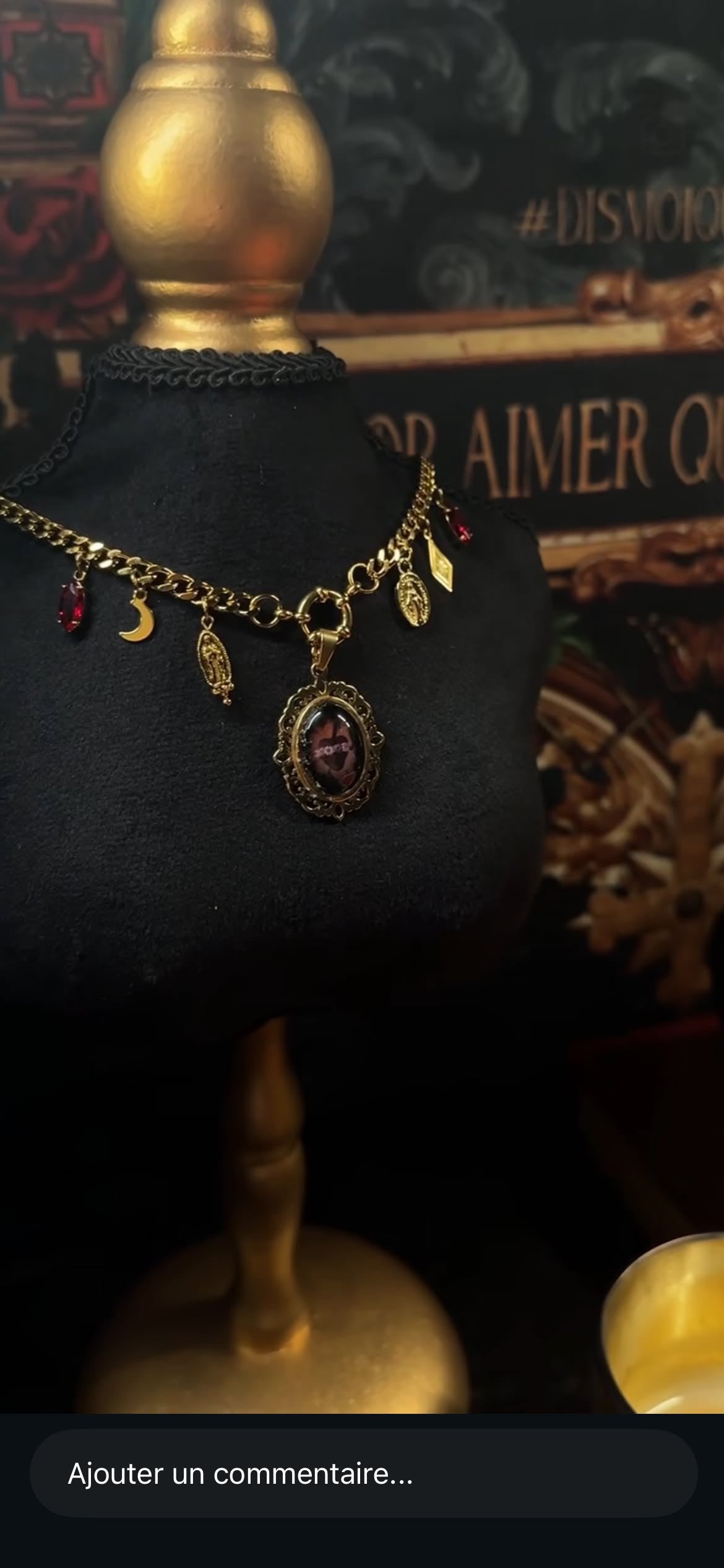 Audrey camee argenté reliquaire + grigri reliquaire