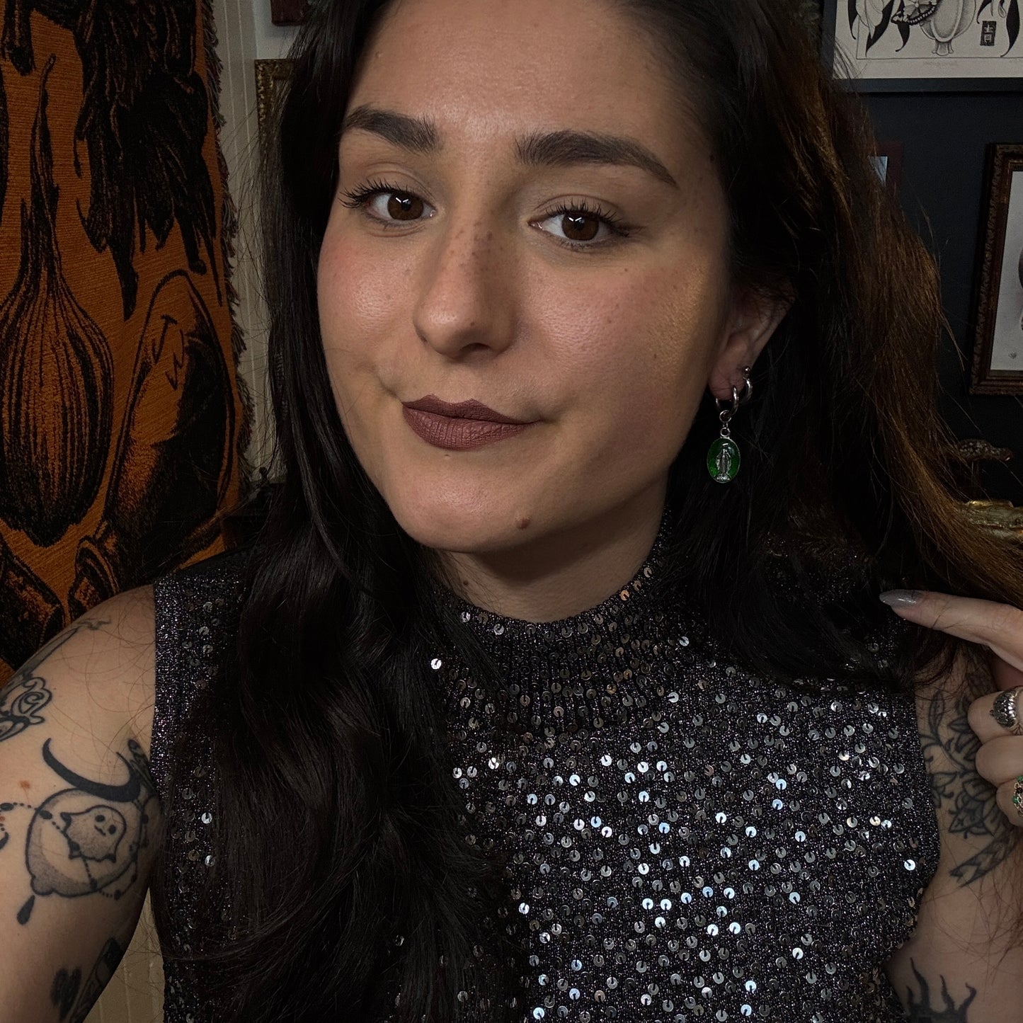 Boucles d'oreilles magiques et upcyclées -  Saint esprit (vert)