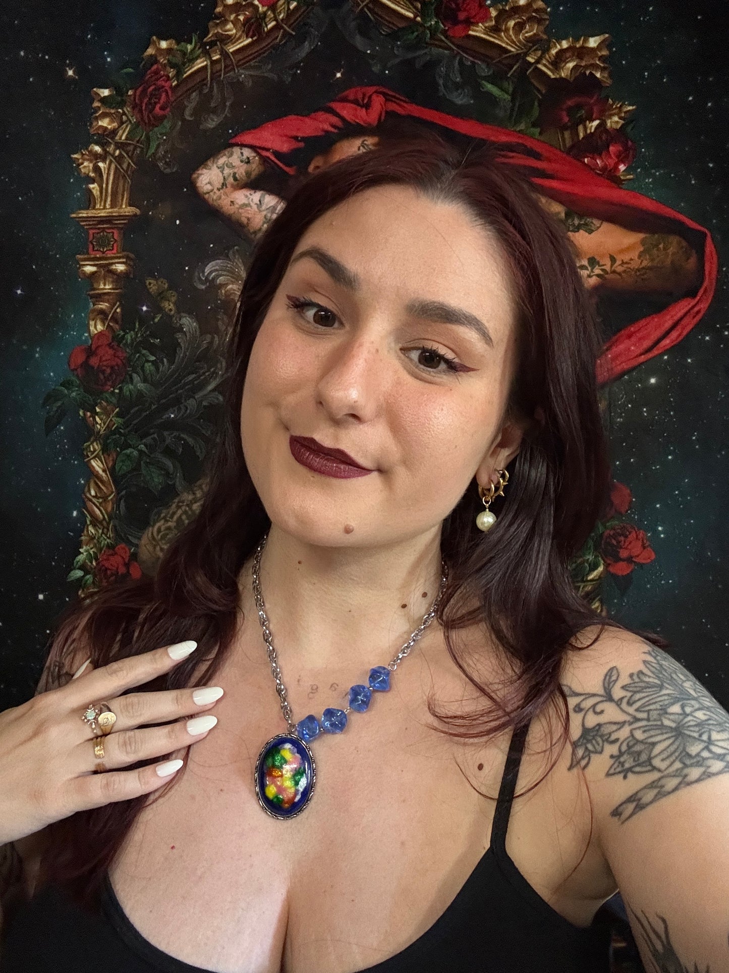 Collier unique broche et perles du Japon