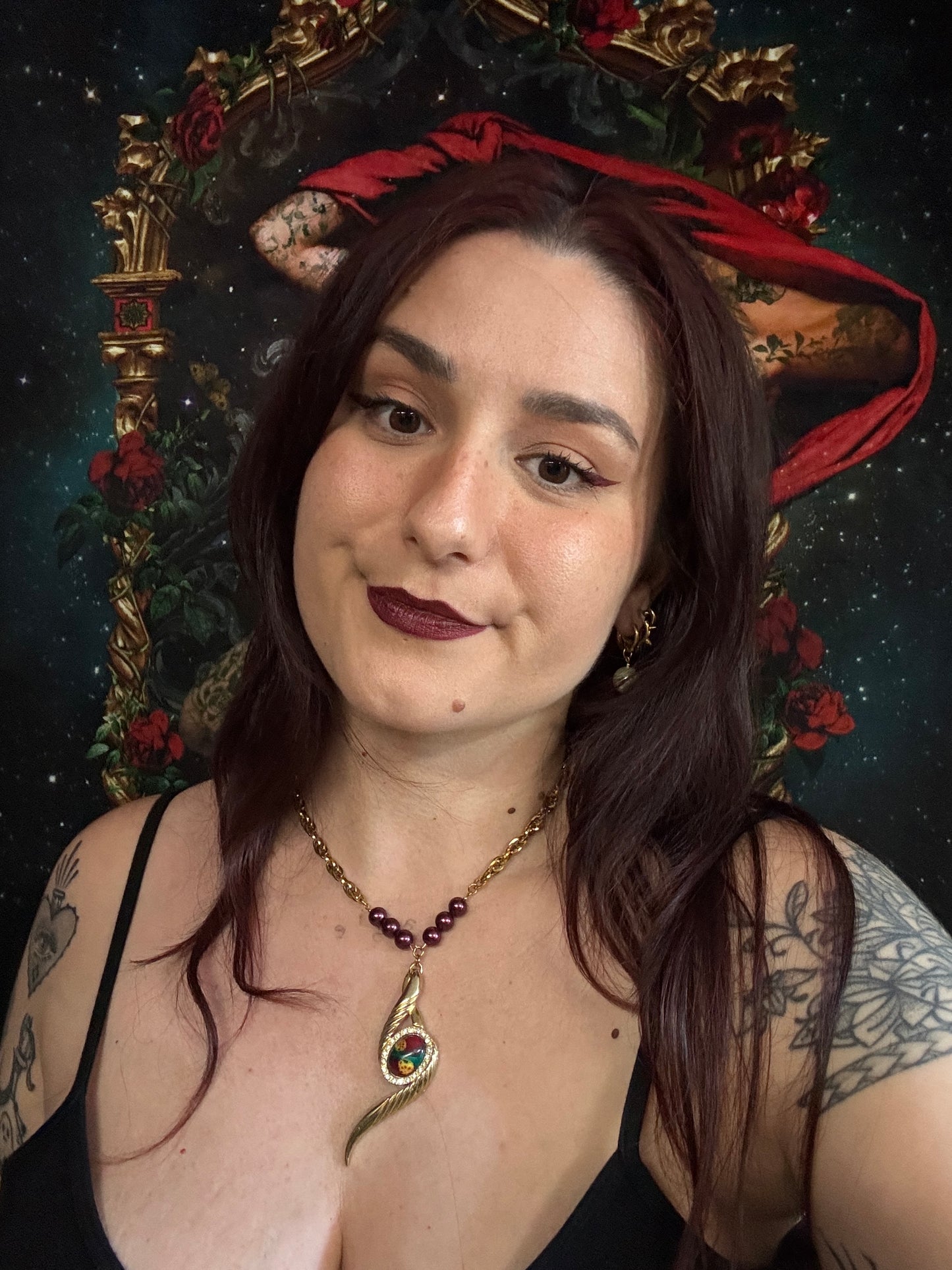 Collier unique broche et perles du Japon
