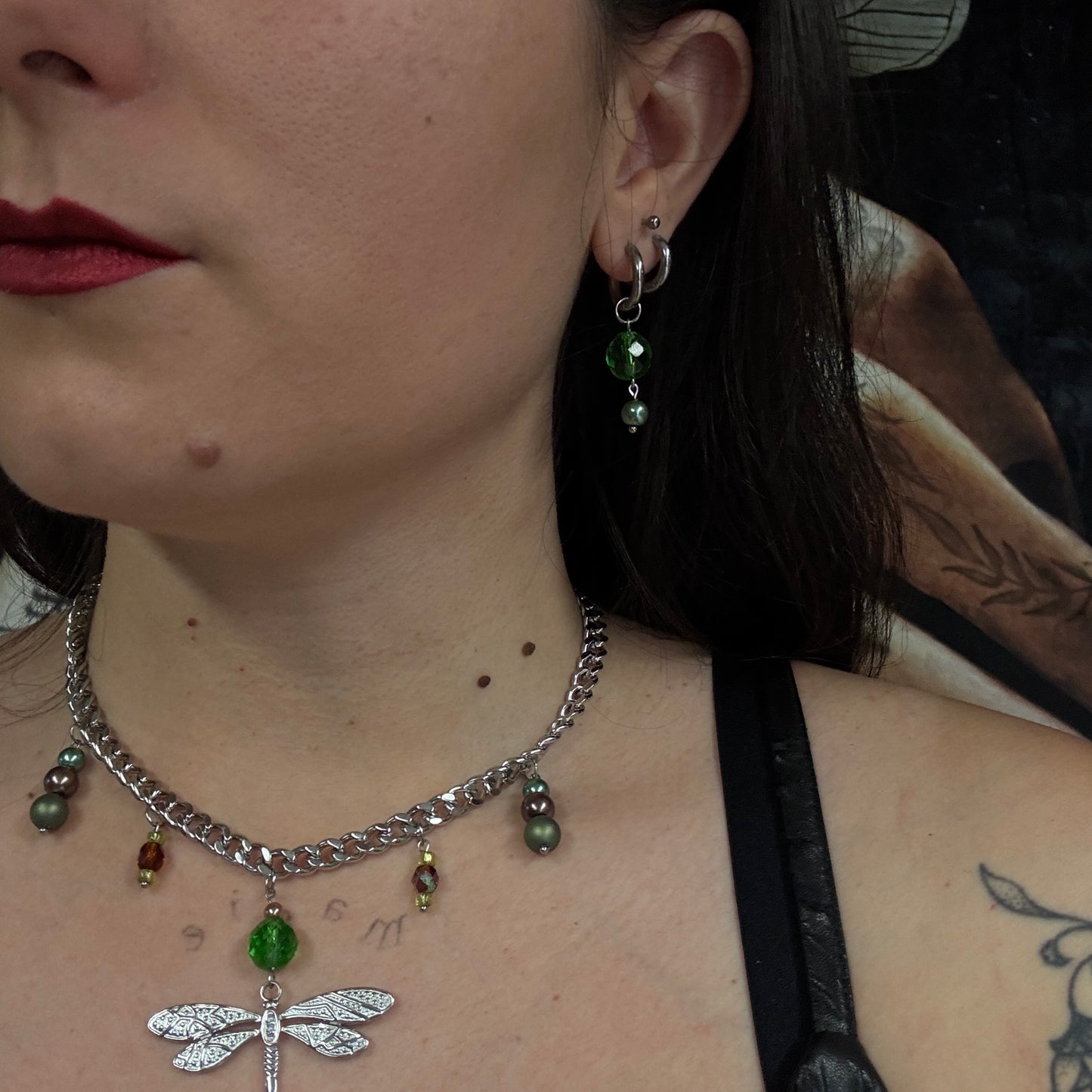 Boucles d'oreilles magiques et upcyclées - Saint esprit (vert)