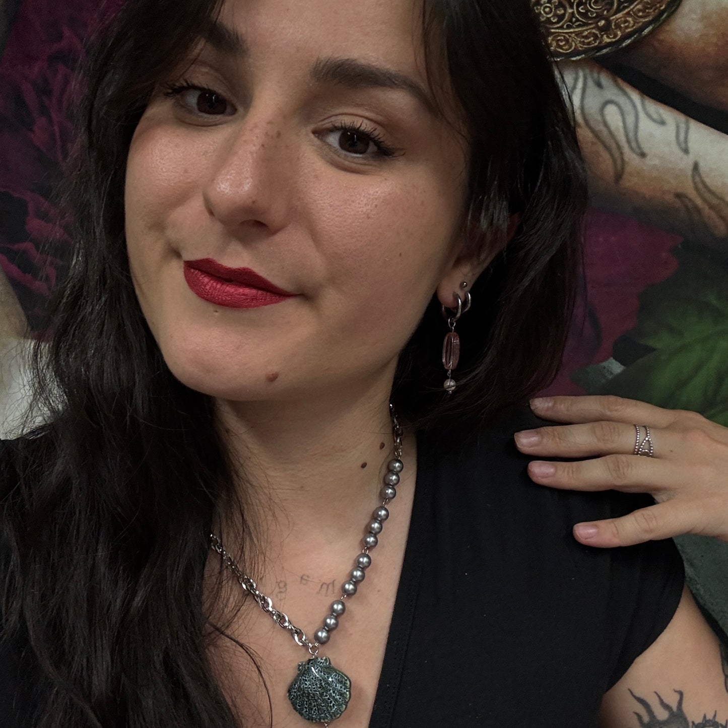 Magical and upcycled earrings: Holy Spirit (pink)