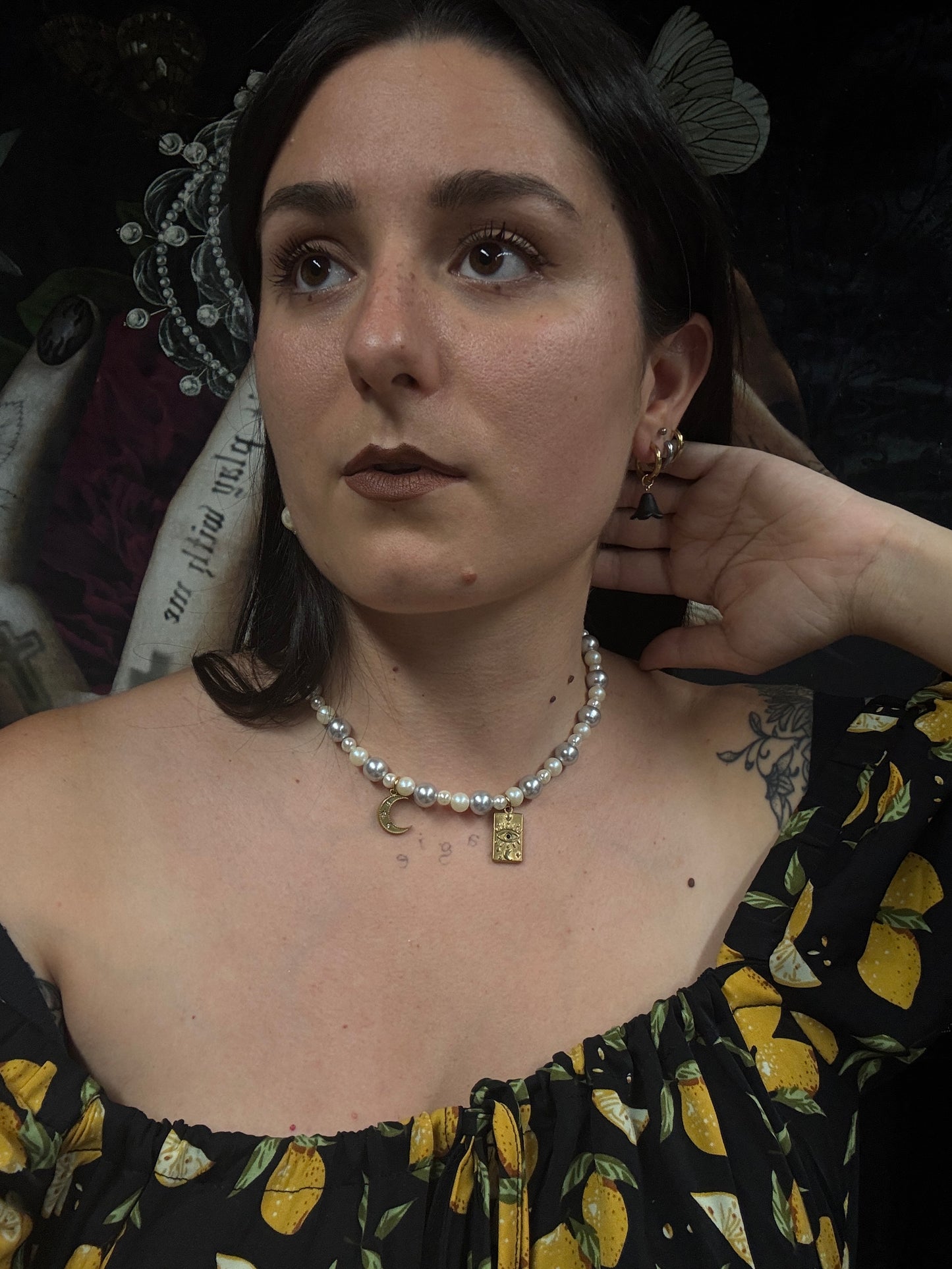 Boucles d'oreilles magiques et upcyclées - La tulipe des abysses (version argentée)