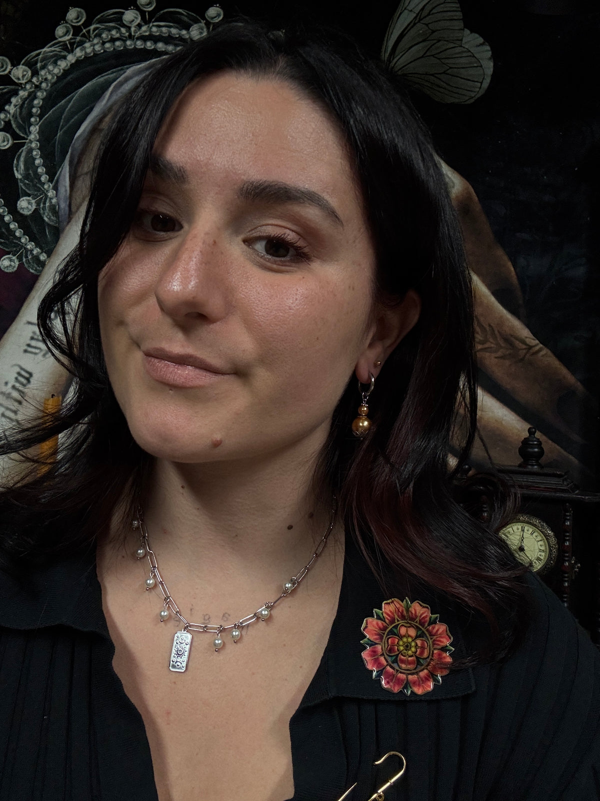 Boucles d’oreilles magiques : Nébuleuse (perles oranges vintage du Japon)