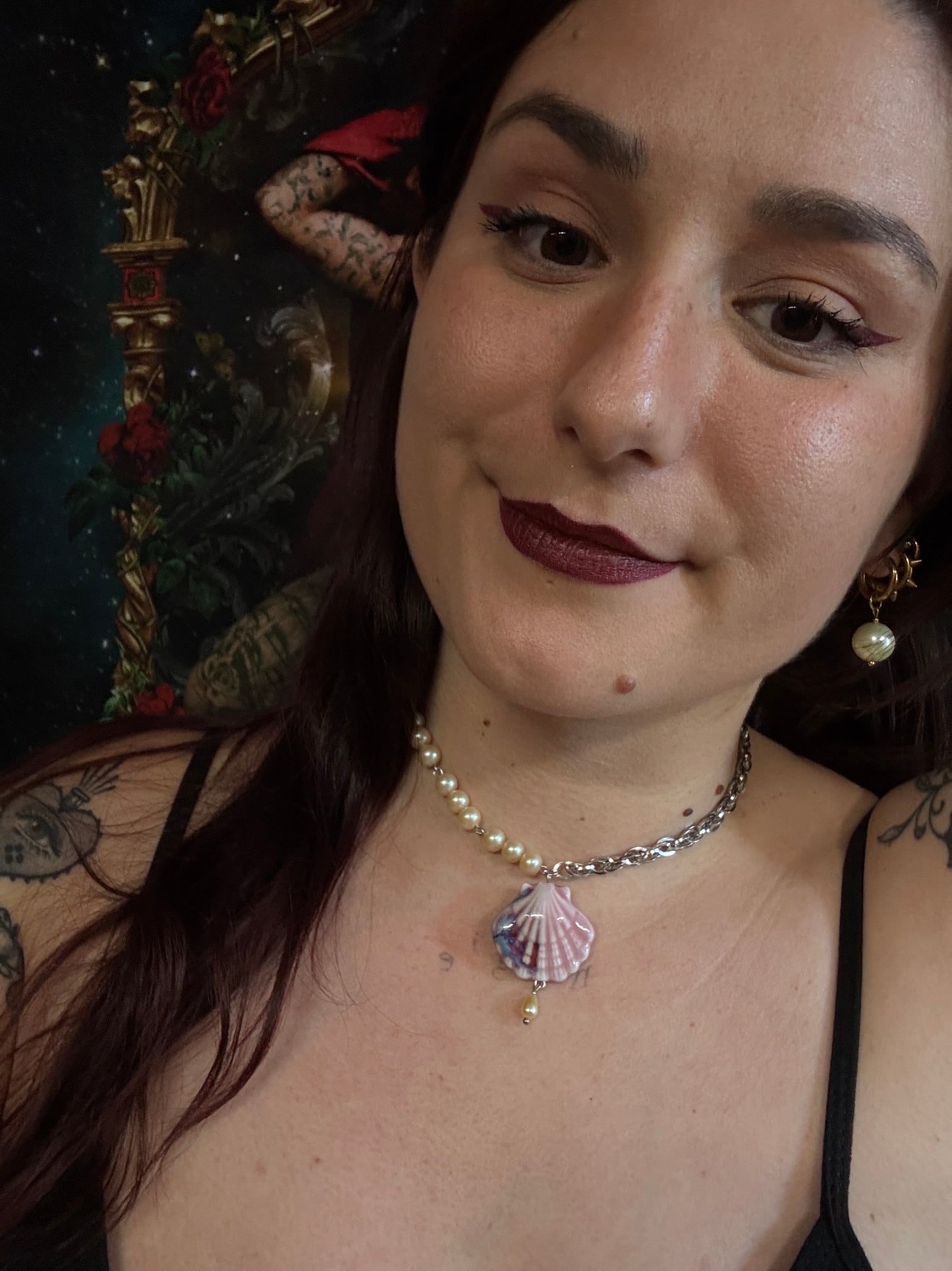 Collier Néreides argenté (rose) - Collection Signature Atelier Saturne