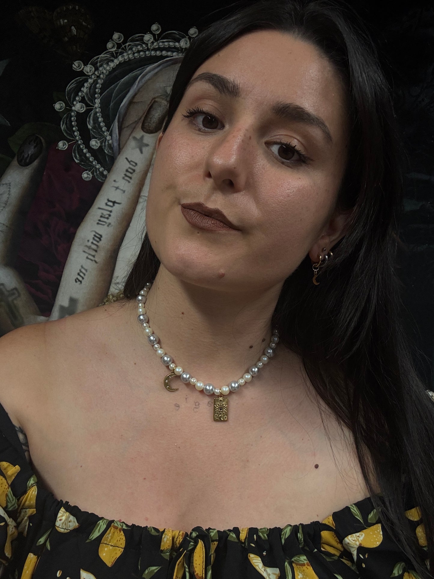 Magical and upcycled earrings - Sacred Moon