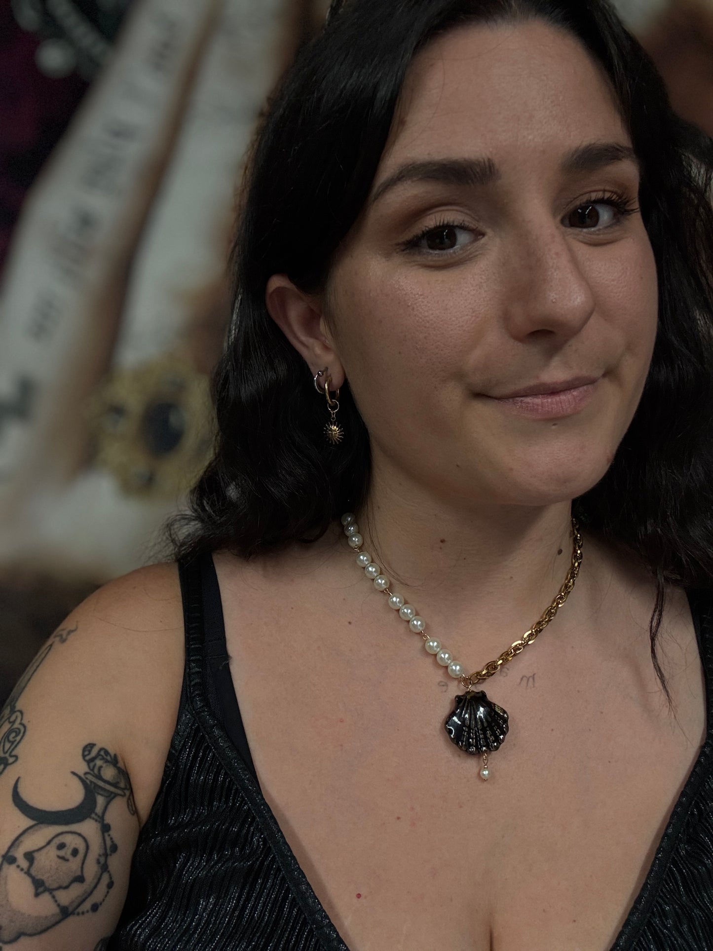 Boucles d’oreilles magiques et upcyclées : Soleil de Kamakura (perle de coton japonais)