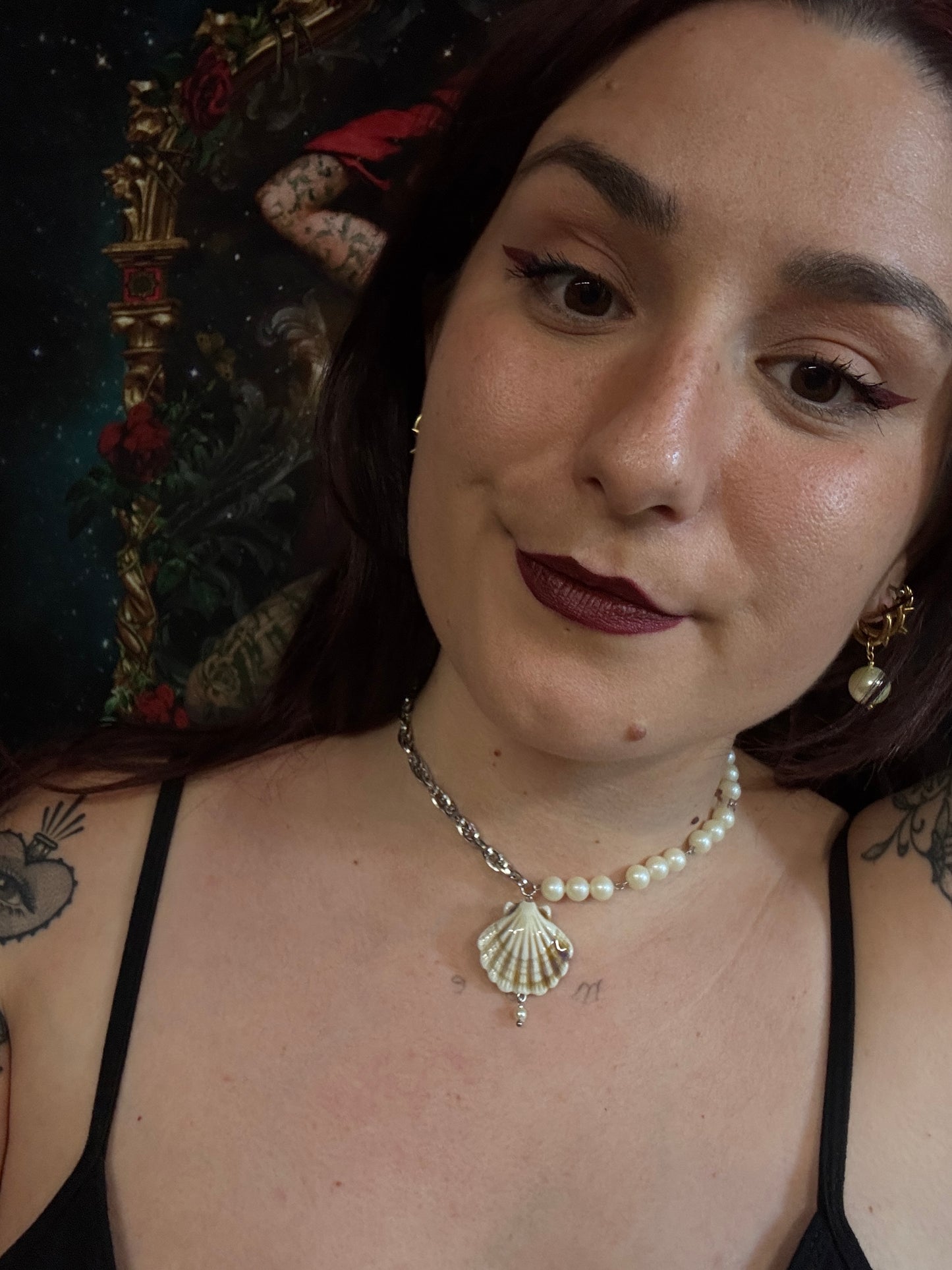 Collier Néreides argenté (Blanc beige) - Collection Signature Atelier Saturne