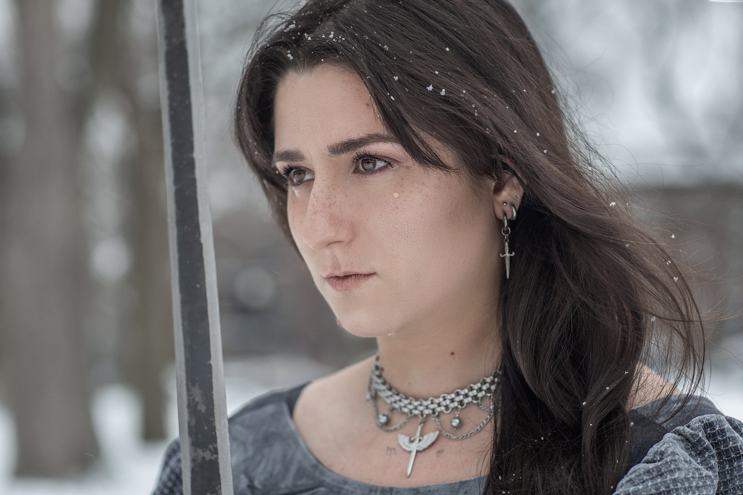 Collier signature Atelier Saturne - Le Médiéval (Version argentée)