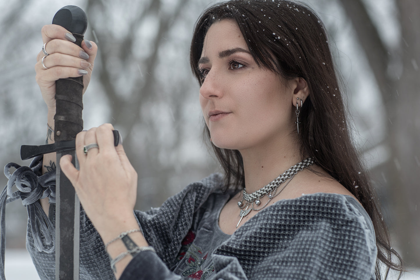 Collier signature Atelier Saturne - Le Médiéval (Version argentée)