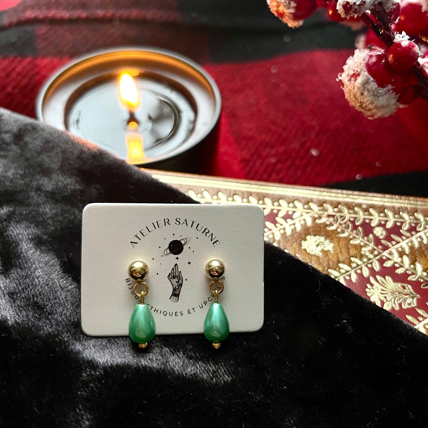 Boucles d’oreilles minimalistes et magiques - Sapin baumier