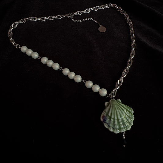 Collier Néreides argenté (vert) - Collection Signature Atelier Saturne