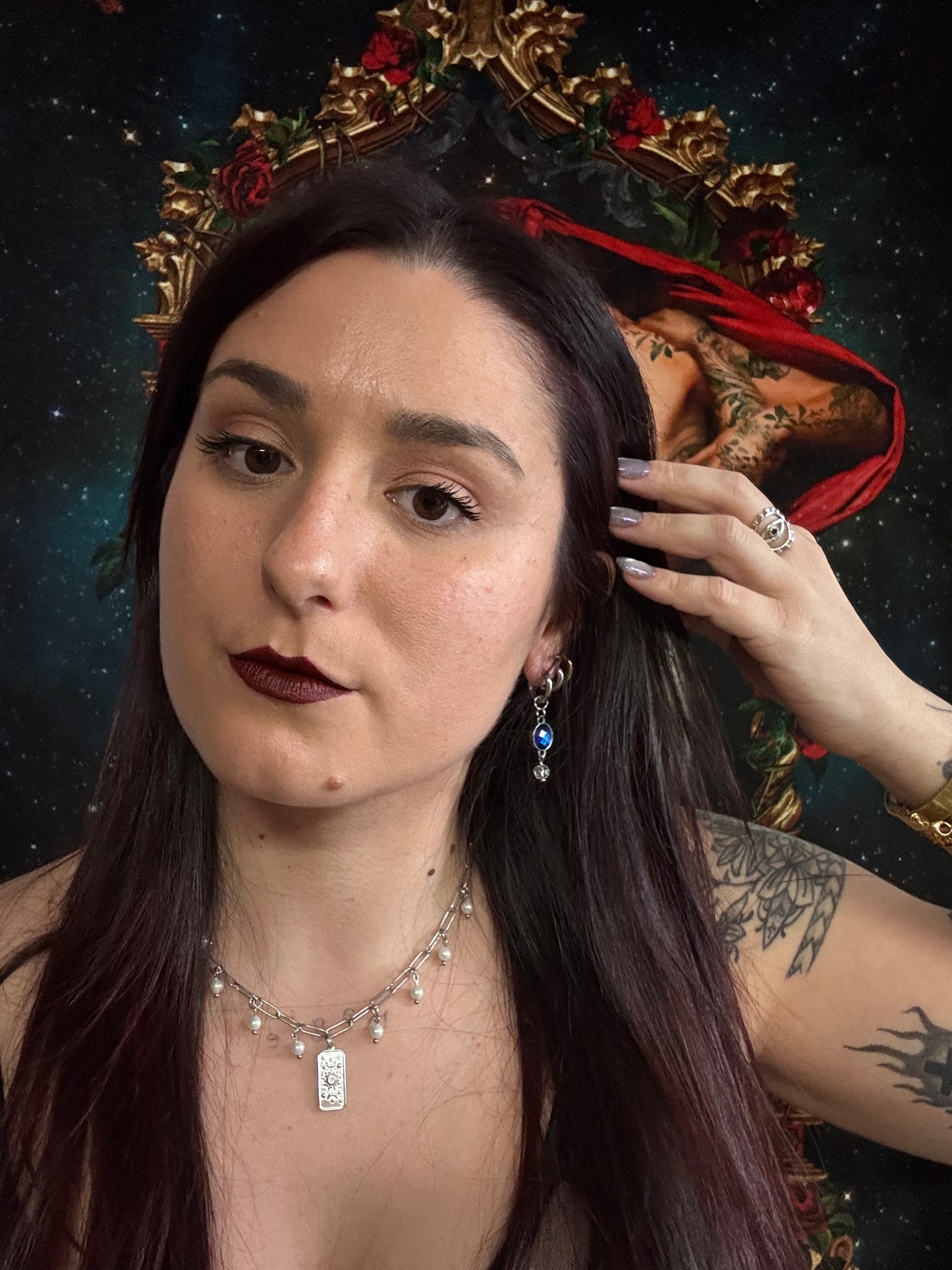 Magical and upcycled earrings: Holy Spirit (electric blue) 