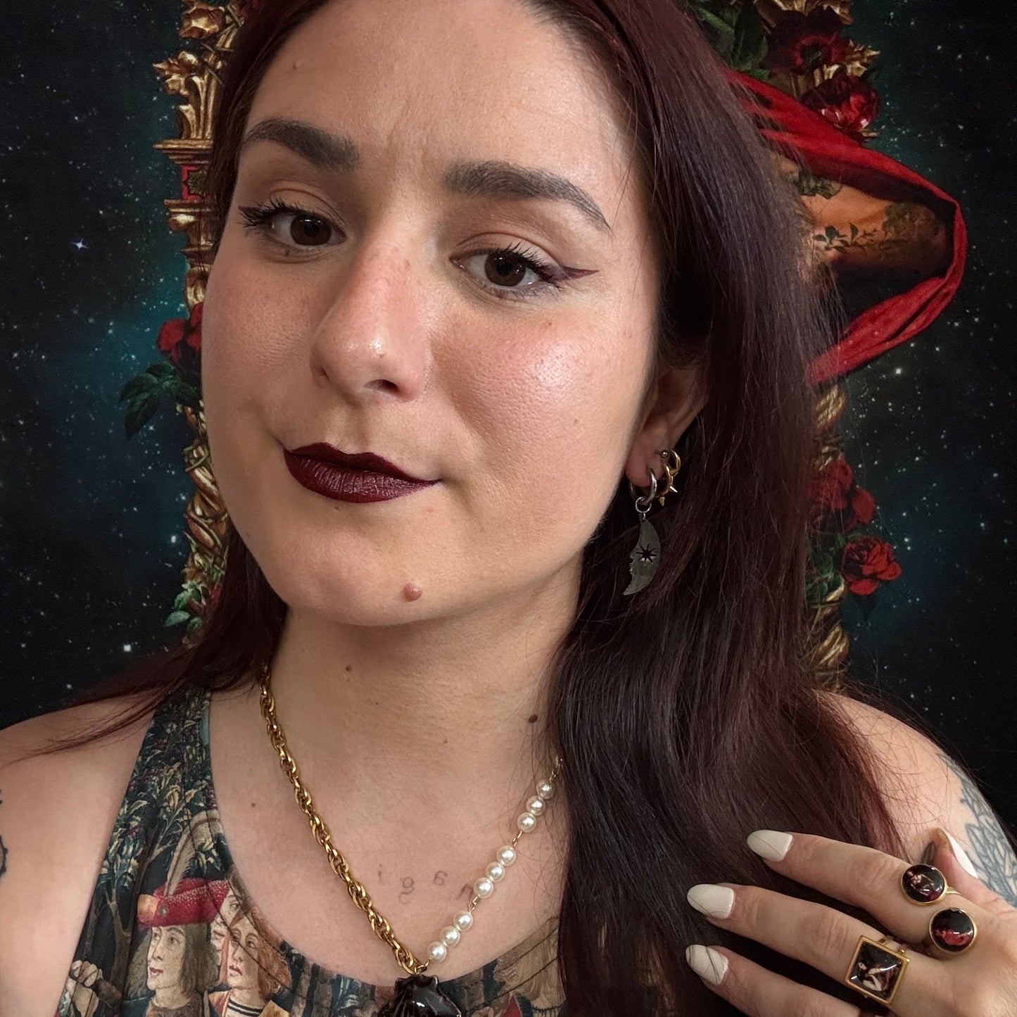 Boucles d’oreilles magiques et upcyclées : Lune nacrée (en nacre)