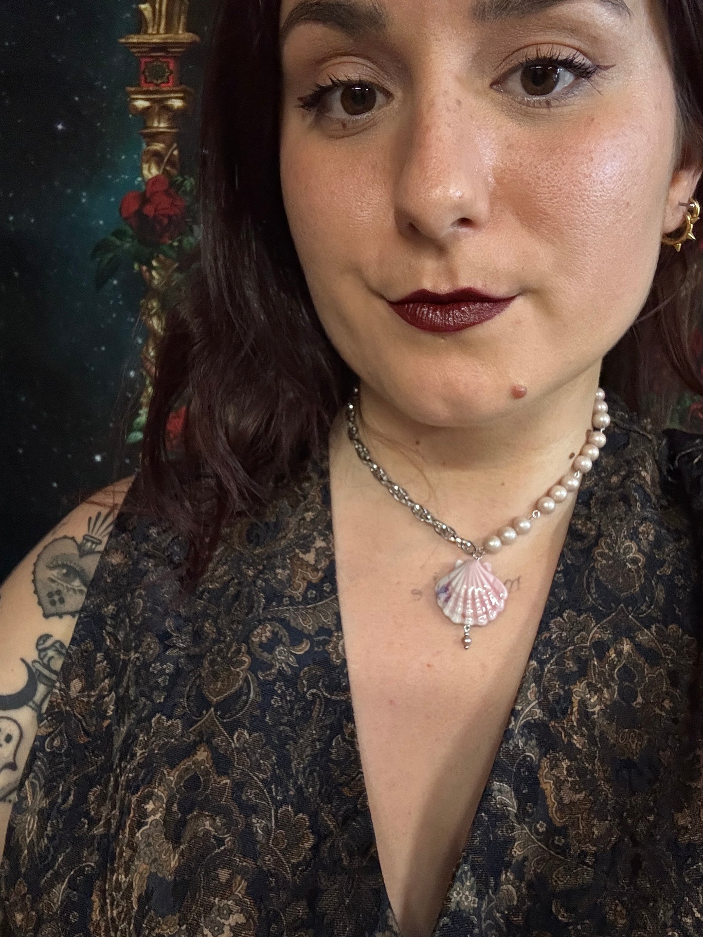 Collier Néreides argenté (rose) - Collection Signature Atelier Saturne