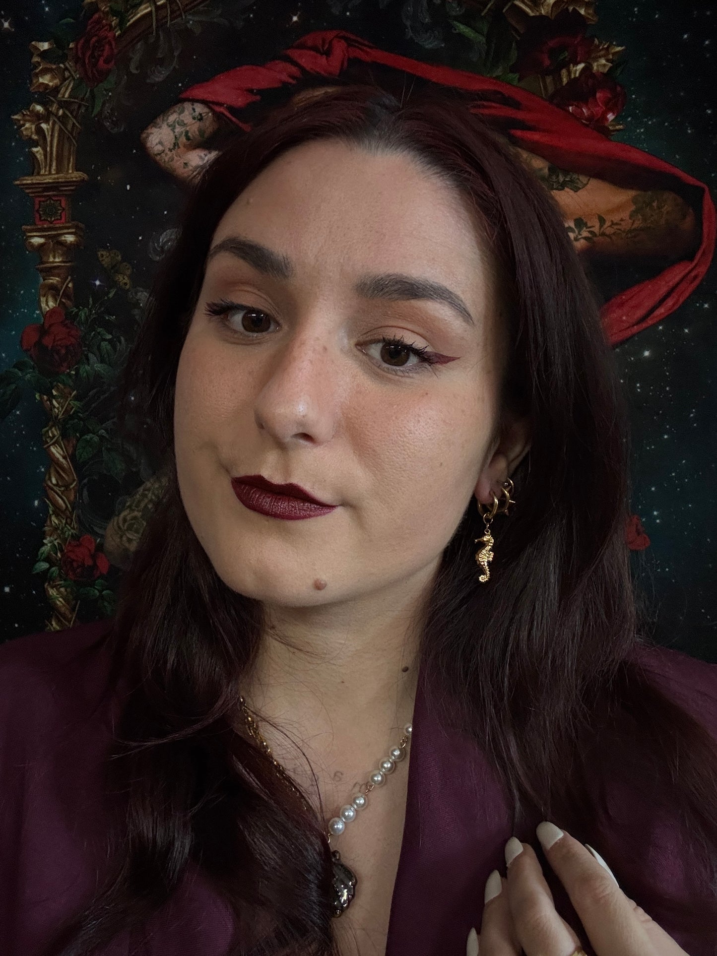 Boucles d’oreilles magiques et upcyclées : Hippocampe magique (nacre et perle vintage du Japon)