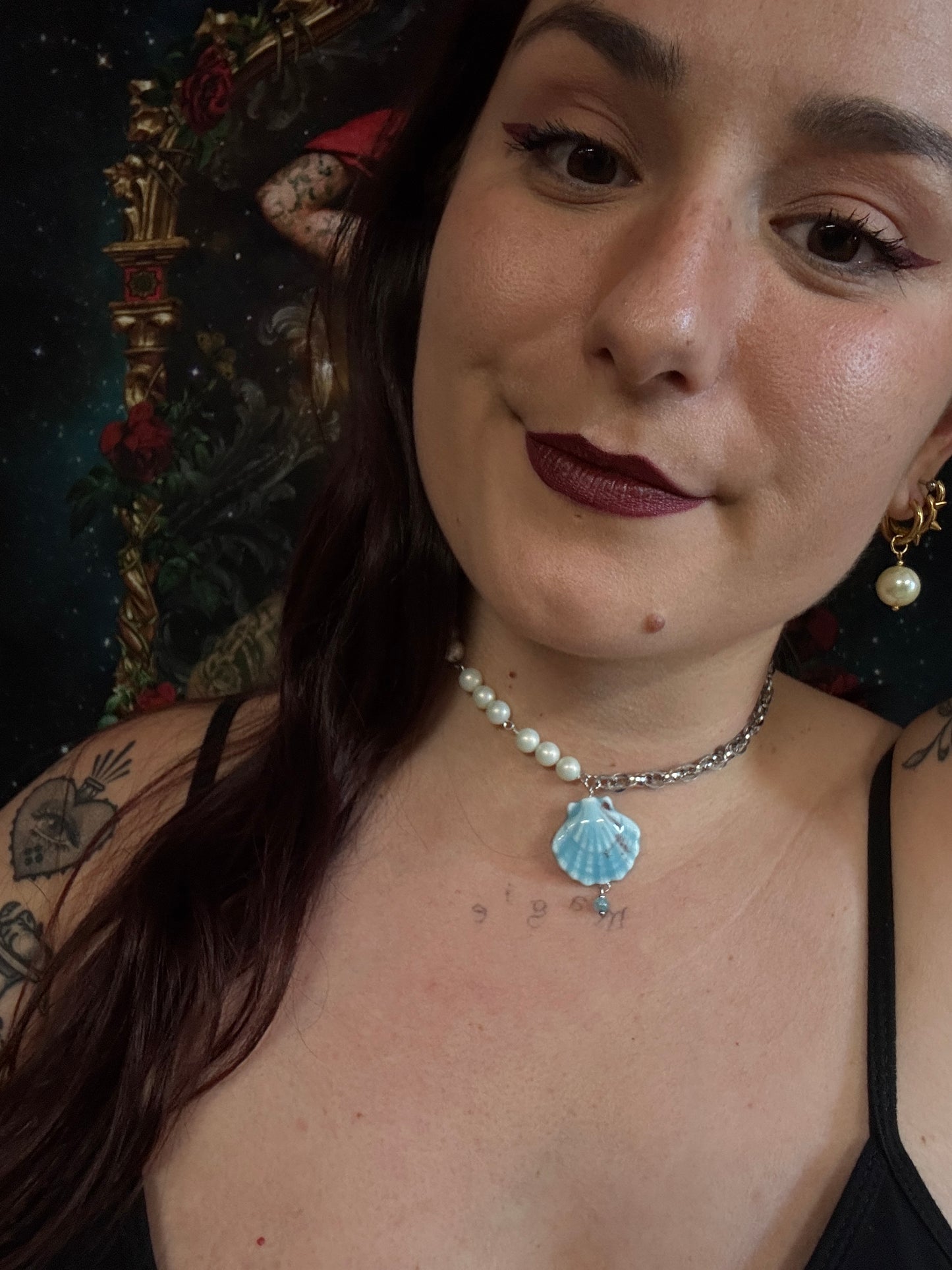 Collier Néreides argenté (Bleu clair) - Collection Signature Atelier Saturne