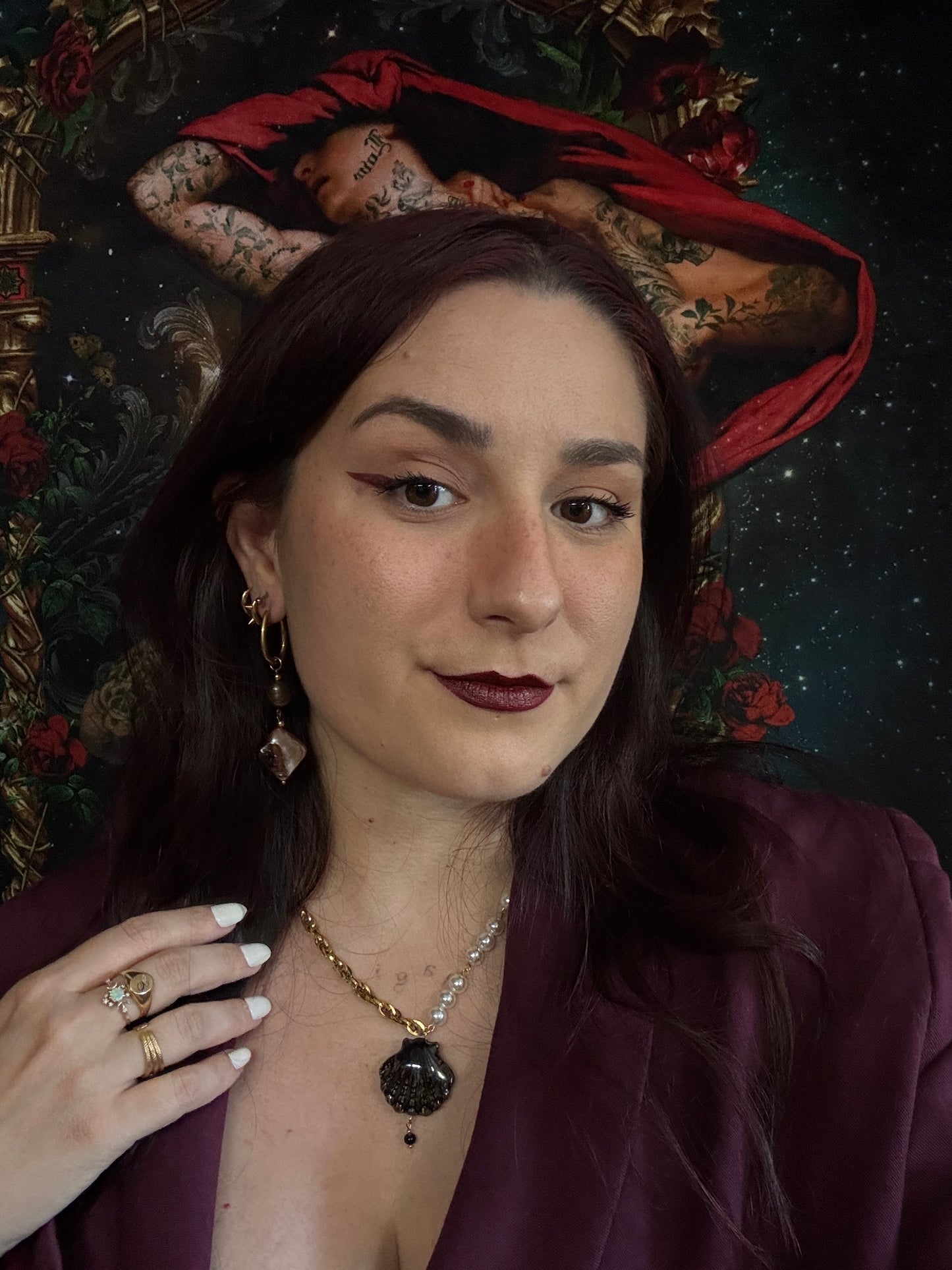 Boucles d’oreilles magiques et upcyclées : Aquilune (nacre et perle de Tahiti)
