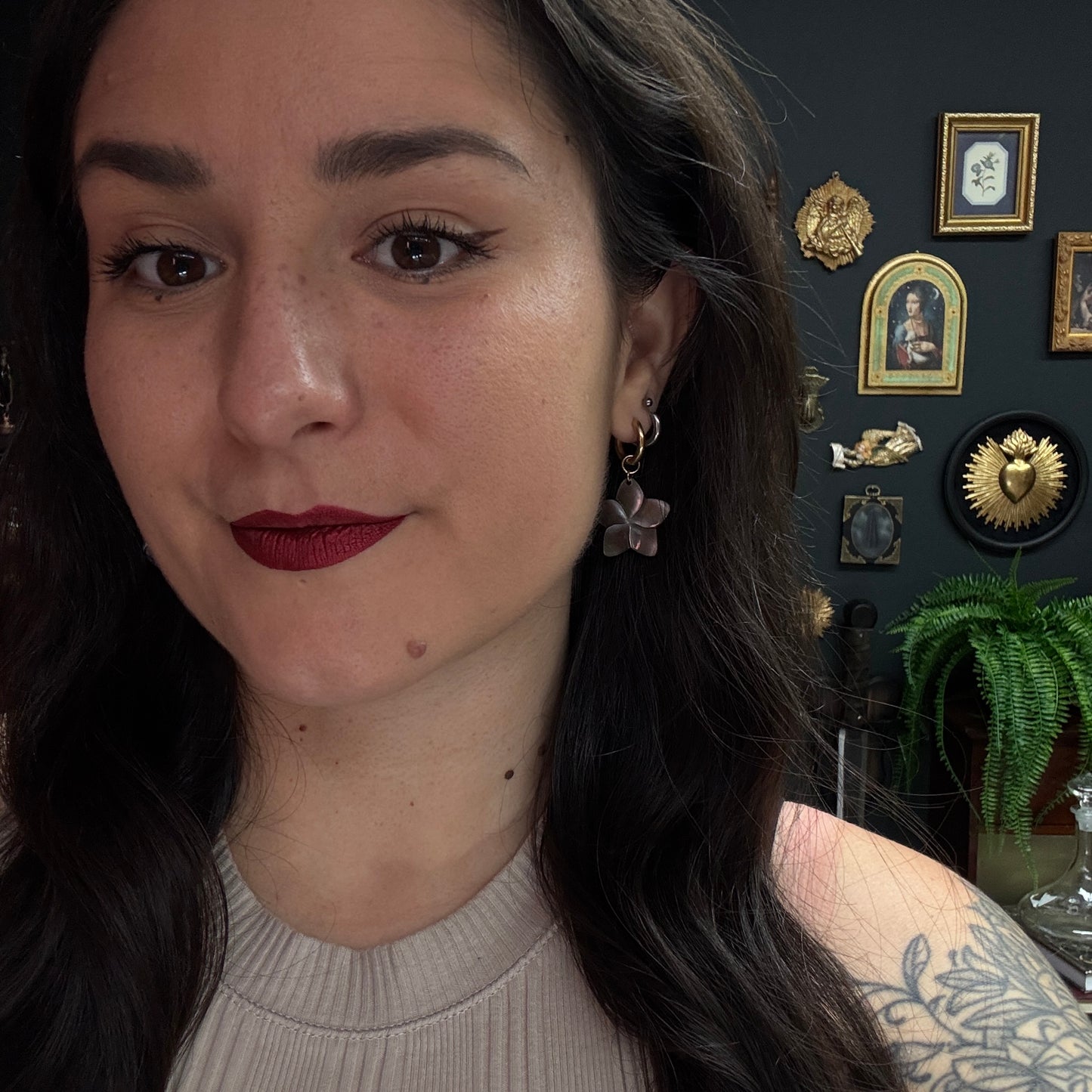 Boucles d’oreilles magiques et upcyclées : Sakura magique (nacre)