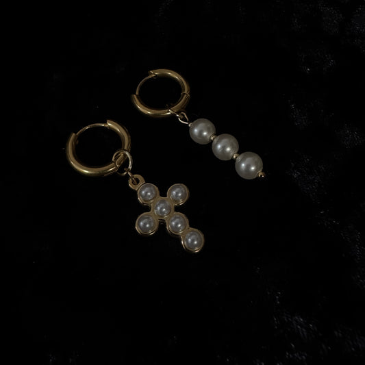 Boucles d'oreilles - Douce protection (perles japonaises)