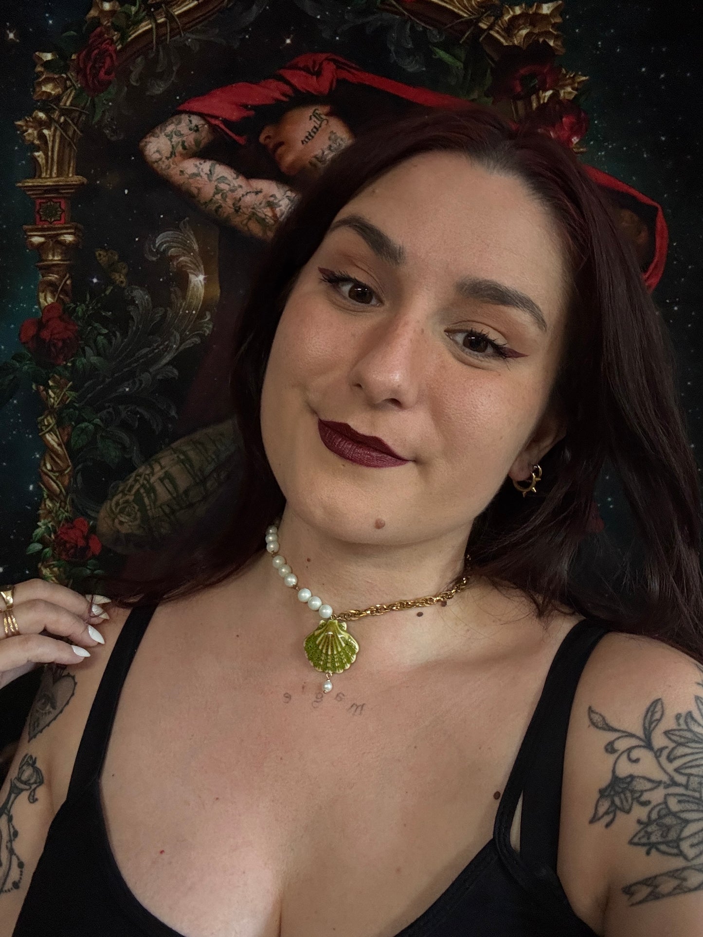 Collier Néreides dorés (vert) - Collection Signature Atelier Saturne