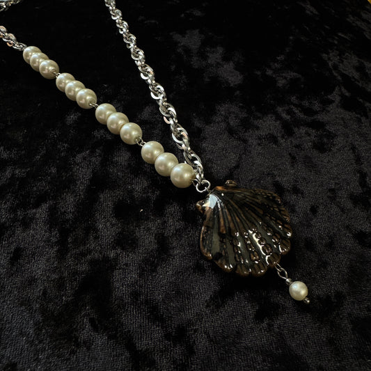 Collier Néreides argenté (noir) - Collection Signature Atelier Saturne
