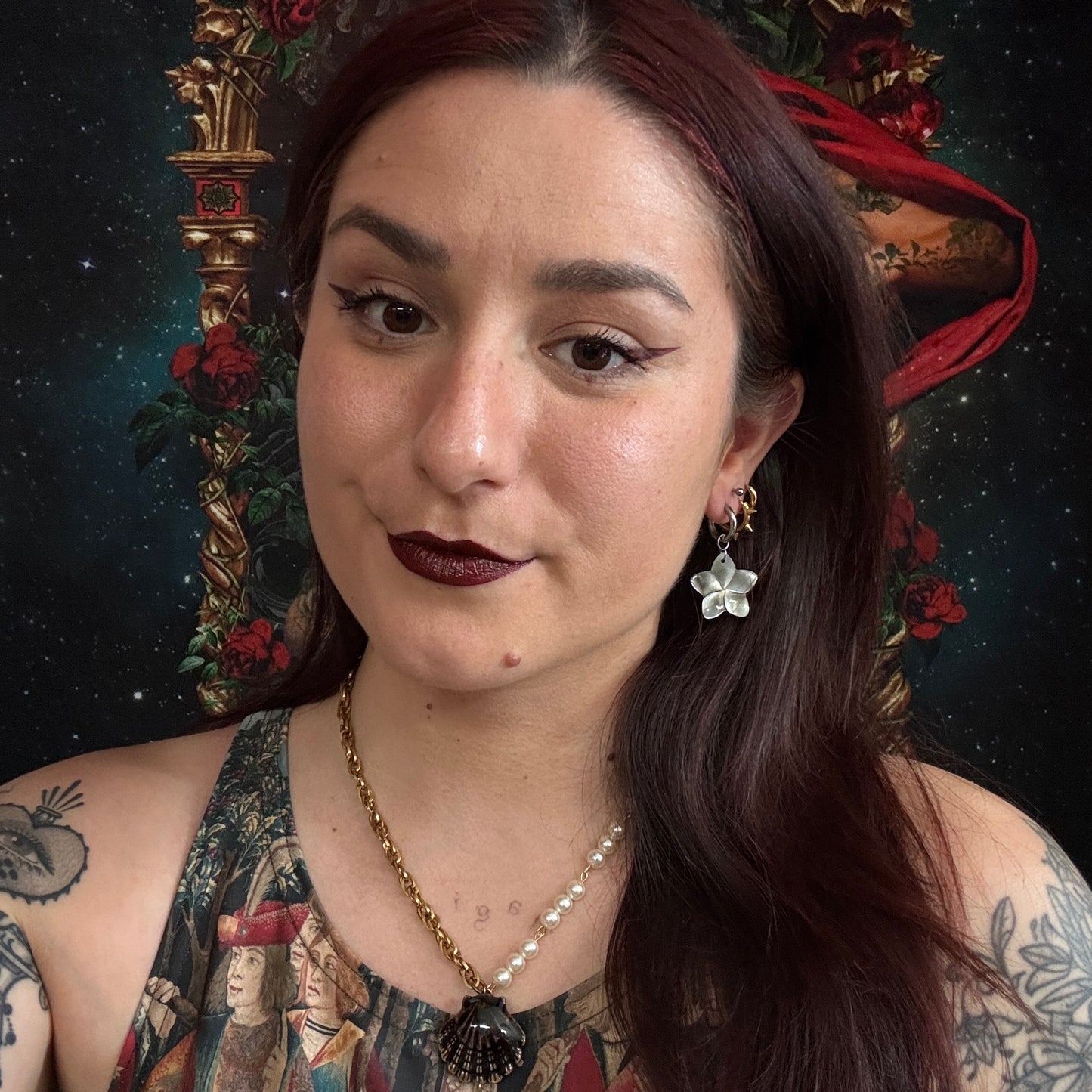 Boucles d’oreilles magiques et upcyclées : Sakura nacrée (en nacre)