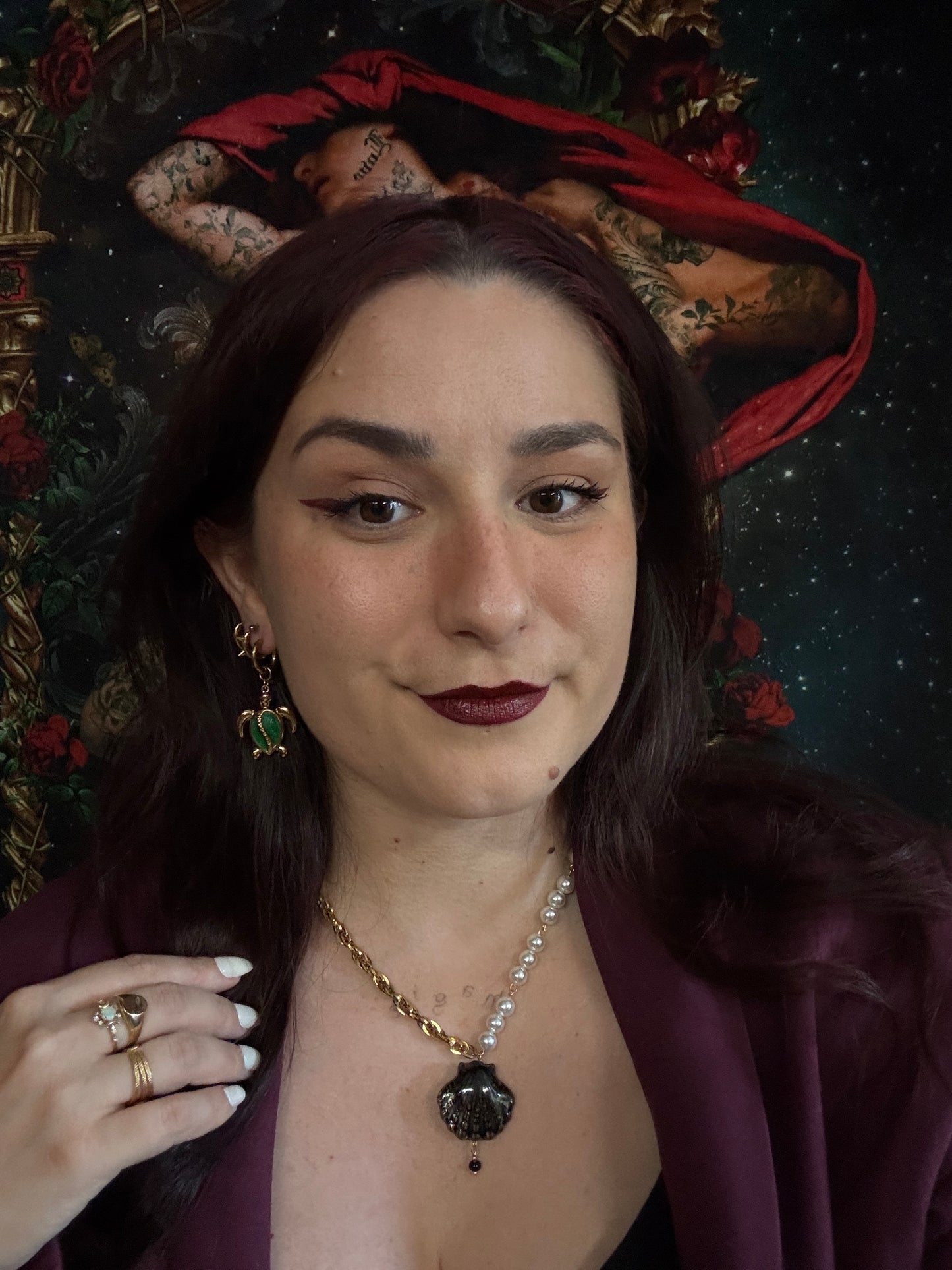 Boucles d’oreilles magiques et upcyclées : Azuréa (nacre et perle d’eau douce)