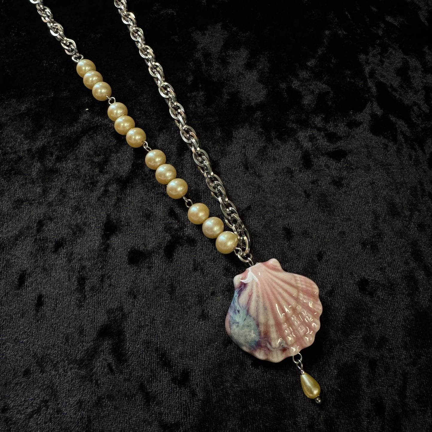 Collier Néreides argenté (rose) - Collection Signature Atelier Saturne