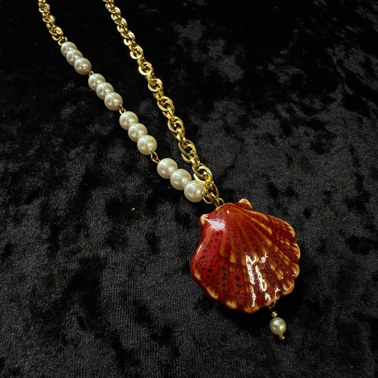 Collier Néreides dorés (rouge) - Collection Signature Atelier Saturne
