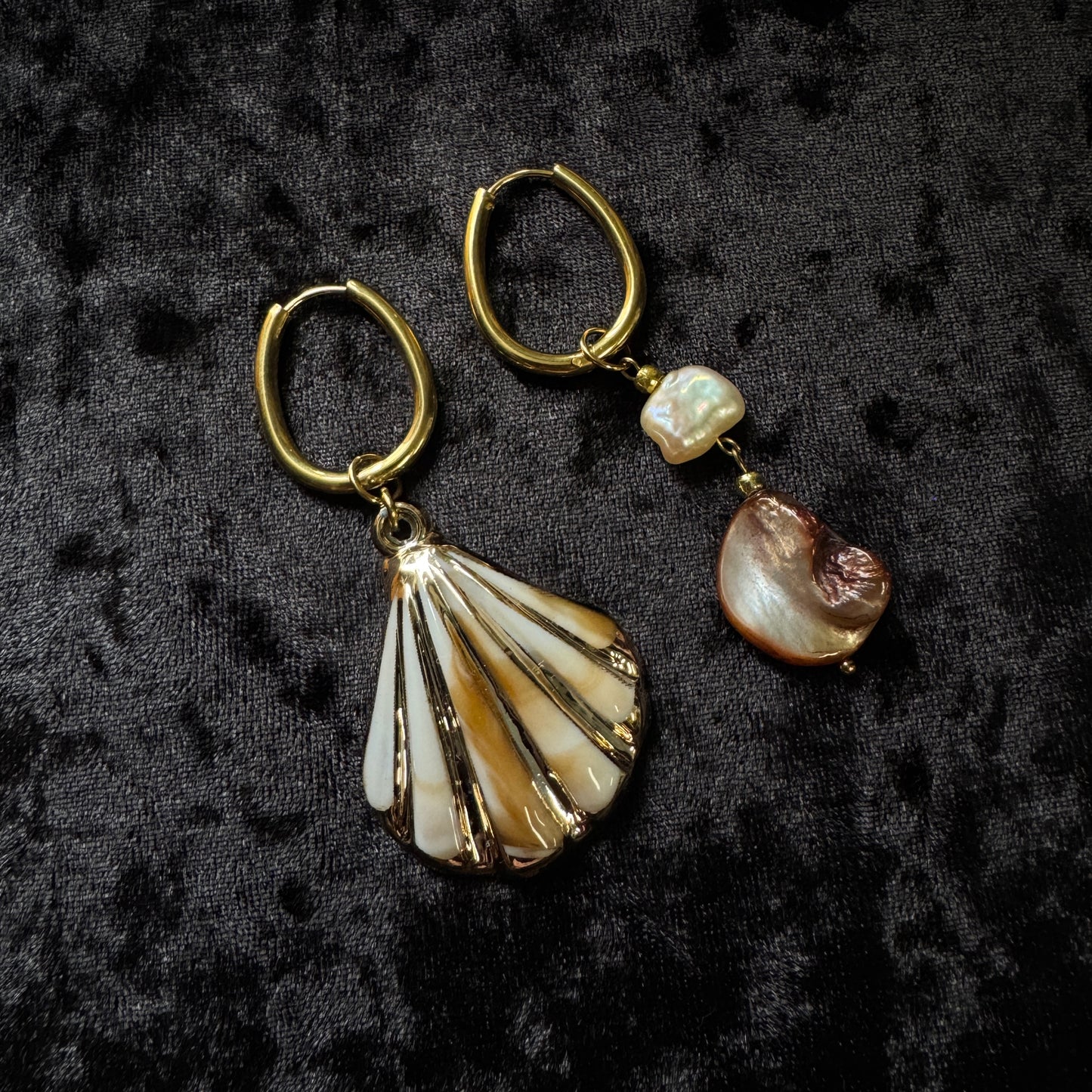 Boucles d’oreilles magiques et upcyclées : Selkie (nacre)