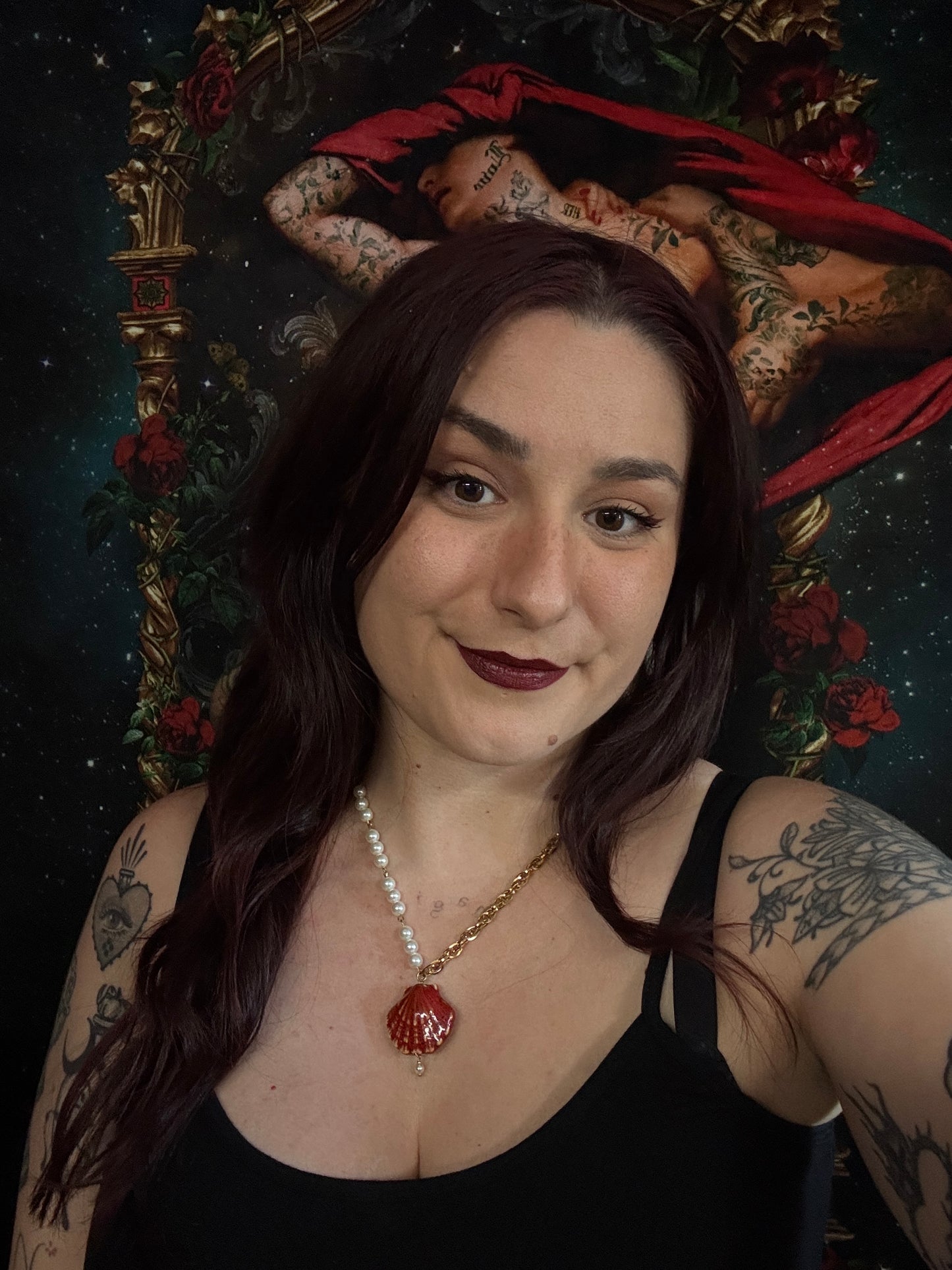 Collier Néreides dorés (rouge) - Collection Signature Atelier Saturne