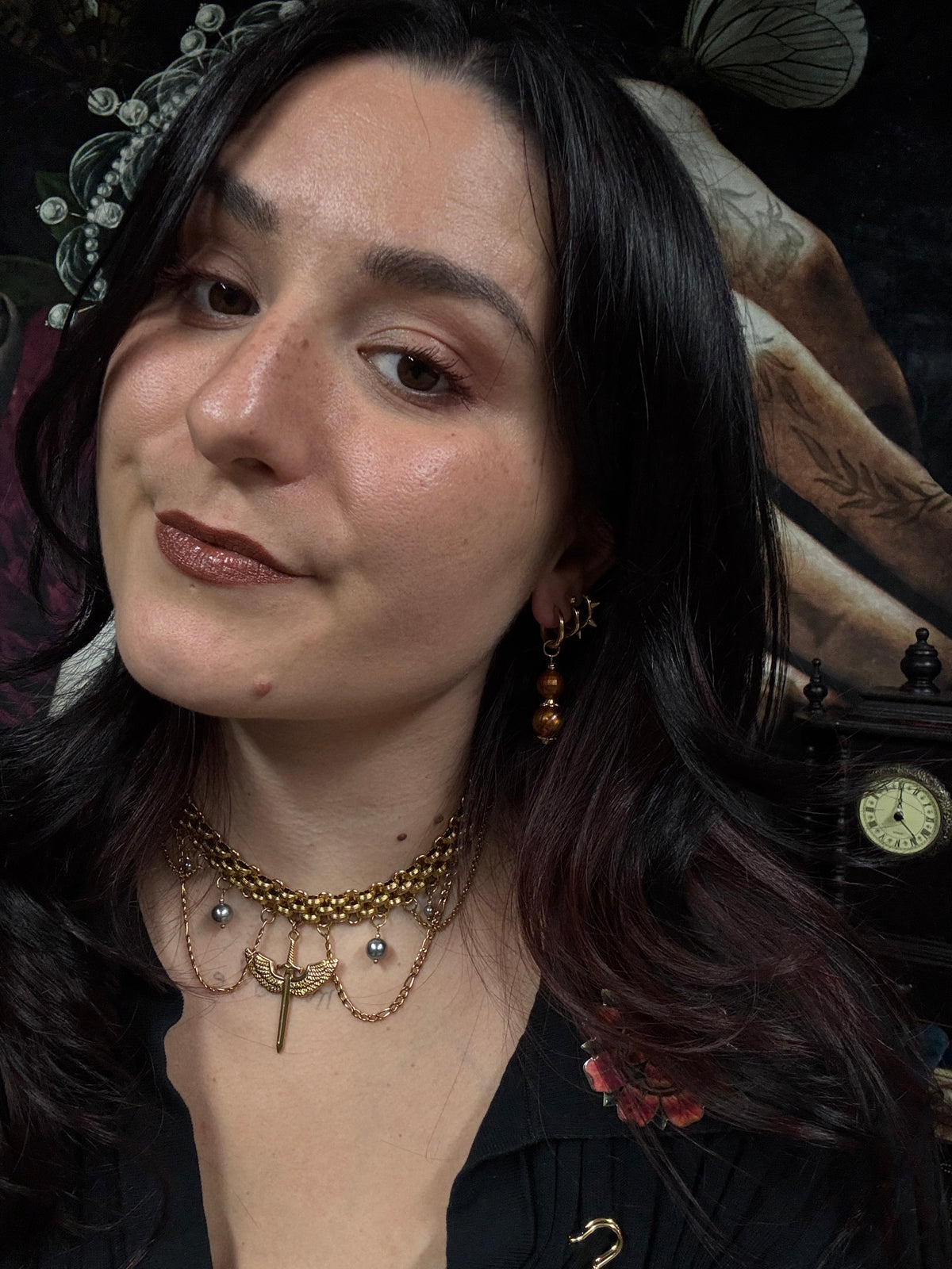 Boucles d’oreilles magiques : Le Cercle des Champignons (perles automnales vintage japonaises)
