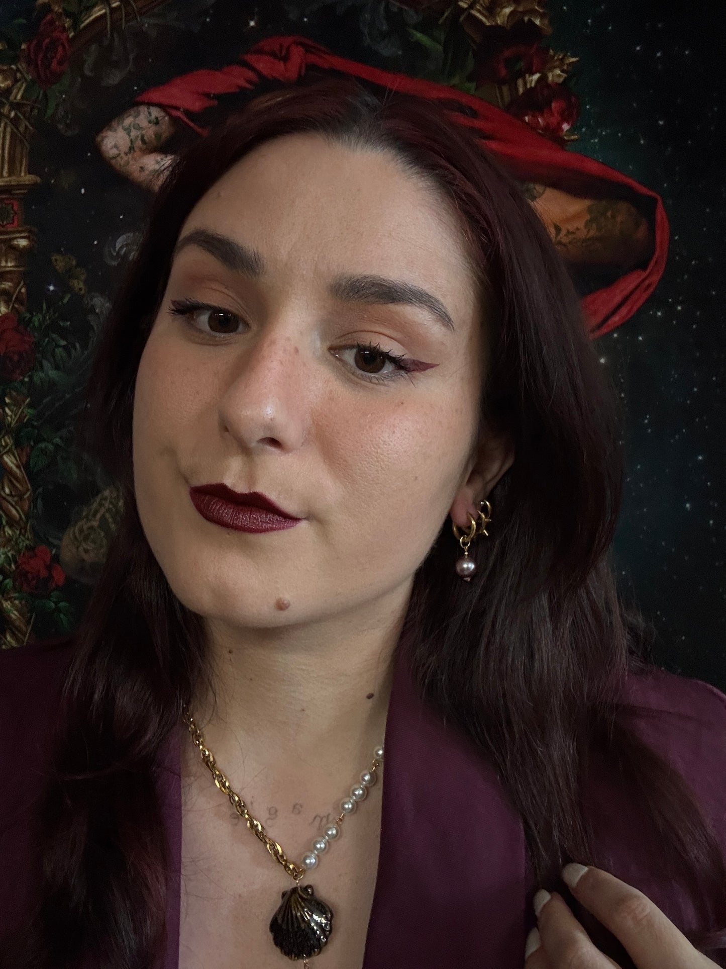 Boucles d’oreilles magiques et upcyclées : Cœur sacré (perle vintage du Japon)