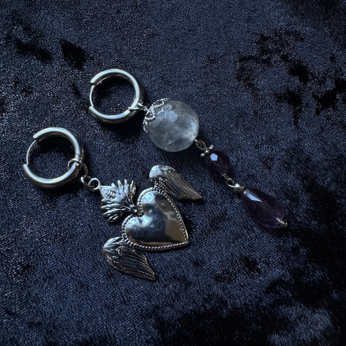 Boucles d’oreilles magiques :     Sortilège (labradorite d’Ecosse)