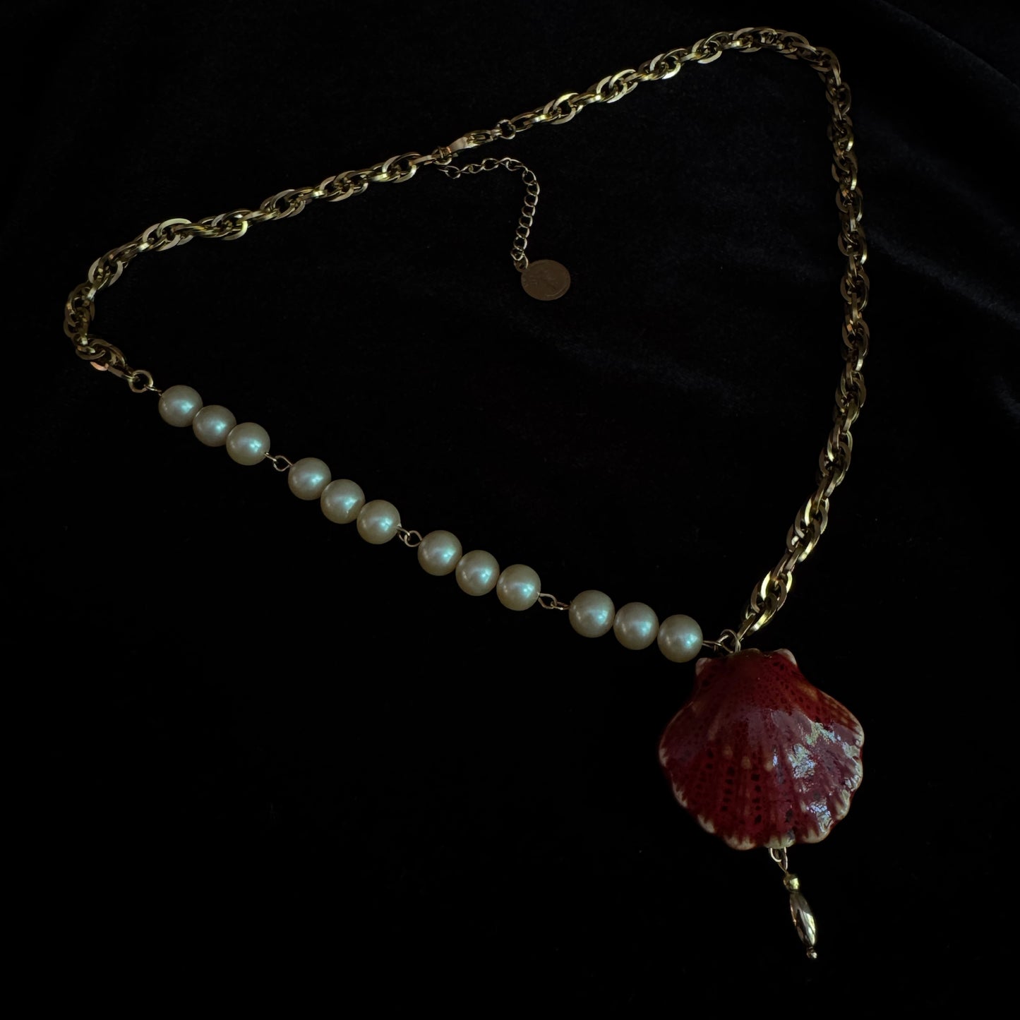 Collier Néreides dorés (rouge) - Collection Signature Atelier Saturne