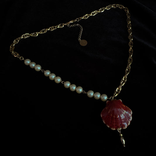 Collier Néreides dorés (rouge) - Collection Signature Atelier Saturne