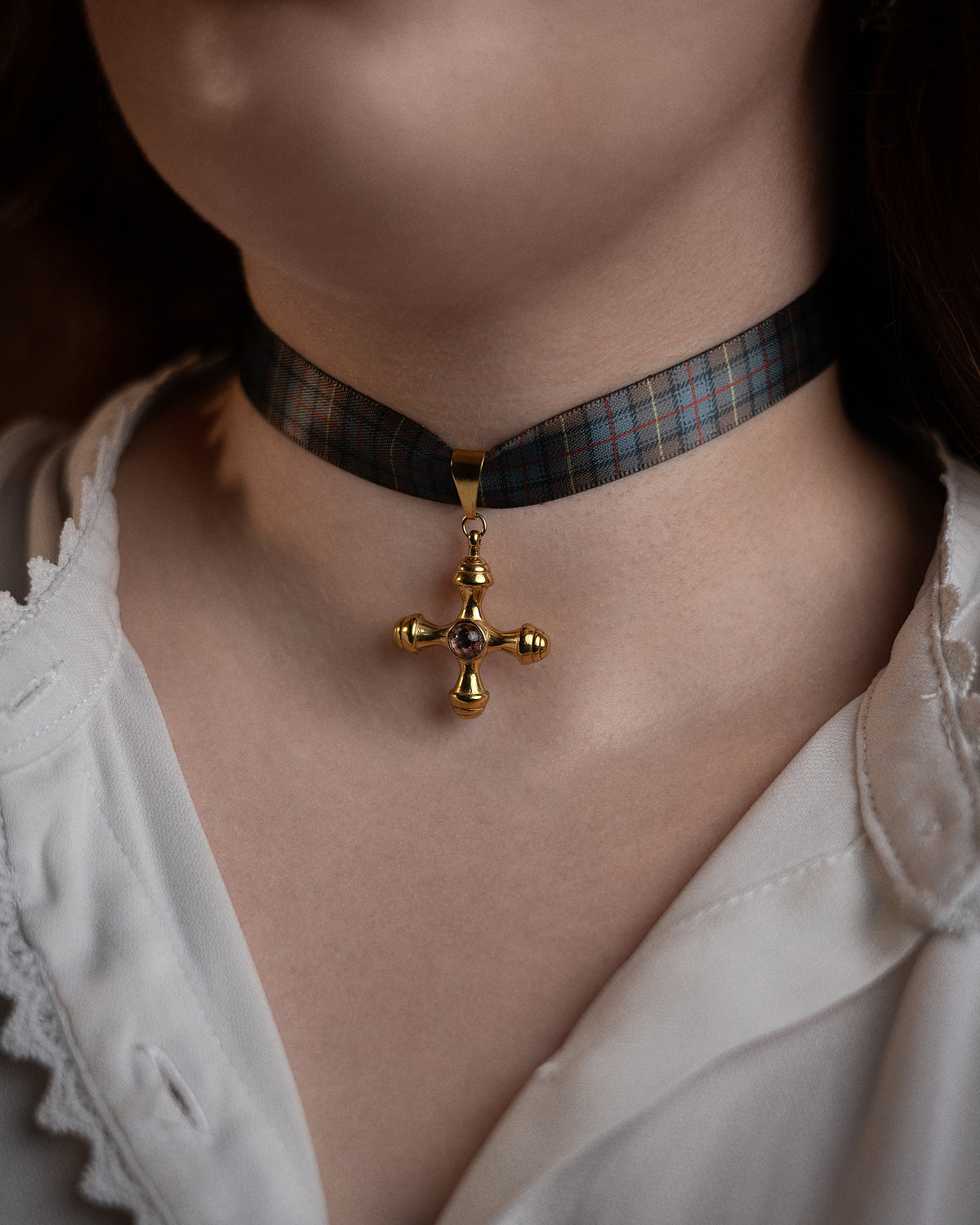 Chokers en tartan écossais - Collection l’héritage d’Édimbourg / Farquharson weathered