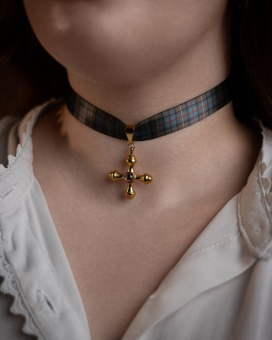 Chokers en tartan écossais - Collection l’héritage d’Édimbourg / Farquharson weathered