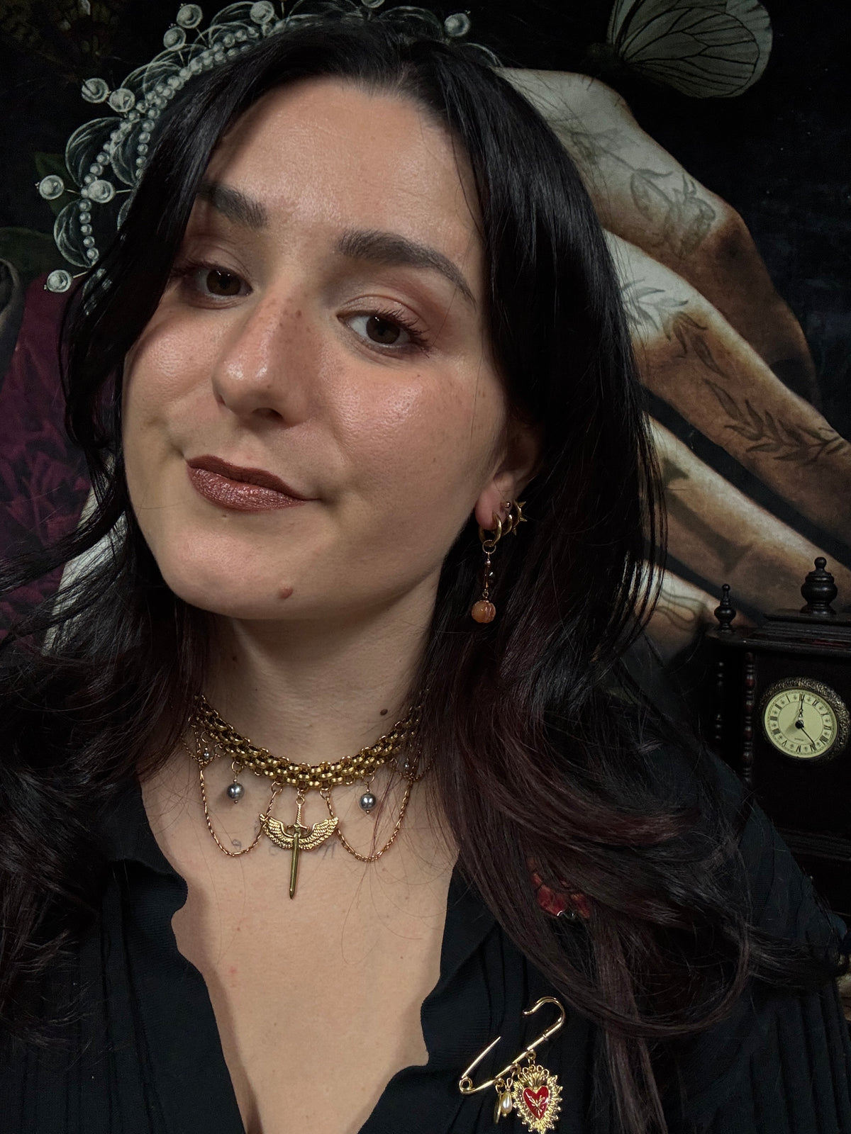 Boucles d’oreilles magiques : La Lune du Sous-Bois (citrouille en agate)