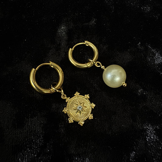 Boucles d'oreilles - Étoile magique (perle du Japon)