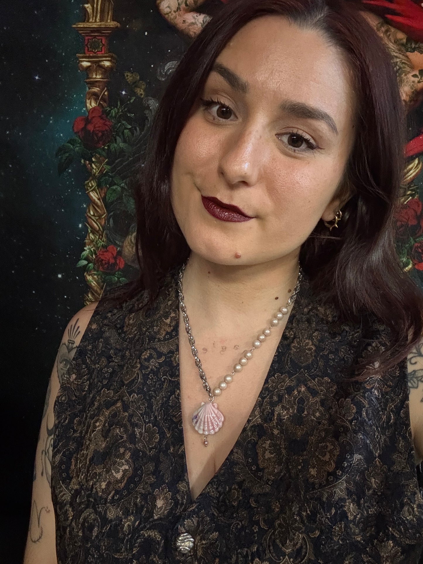 Collier Néreides argenté (rose) - Collection Signature Atelier Saturne