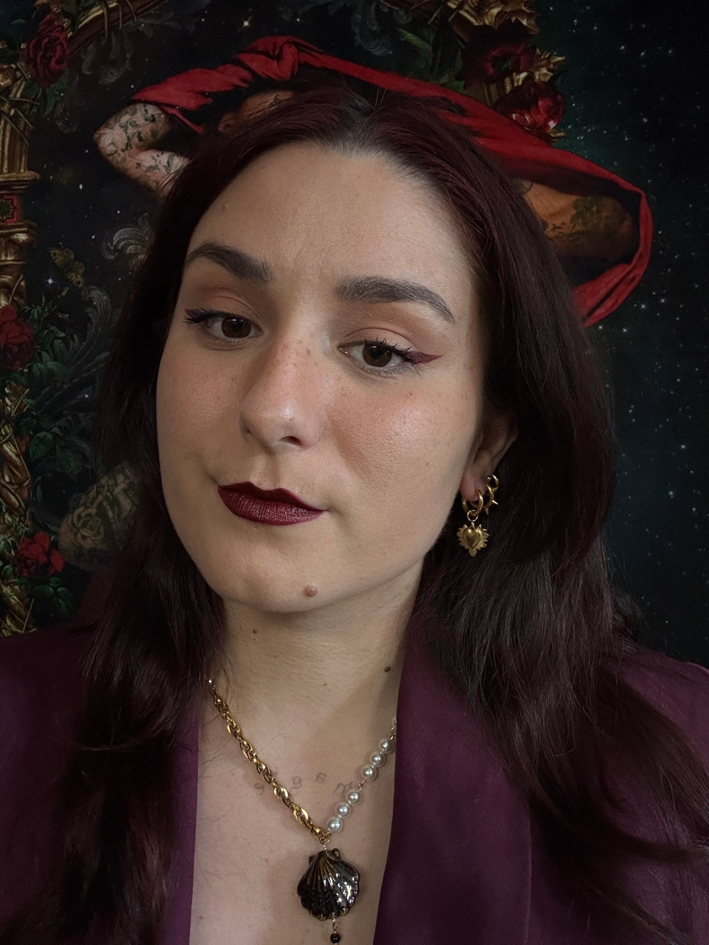 Boucles d’oreilles magiques et upcyclées : Cœur sacré (perle vintage du Japon)