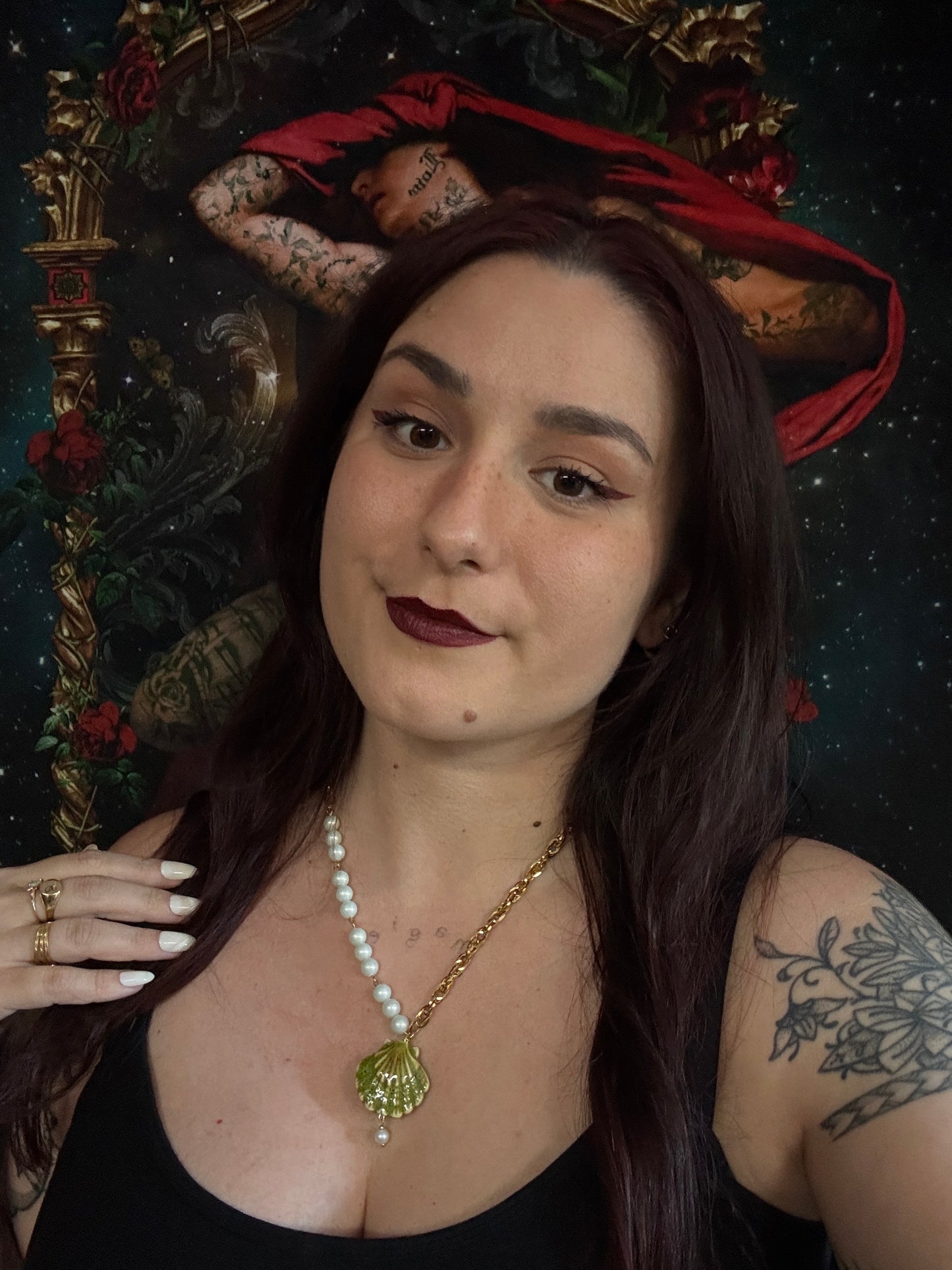 Collier Néreides dorés (vert) - Collection Signature Atelier Saturne