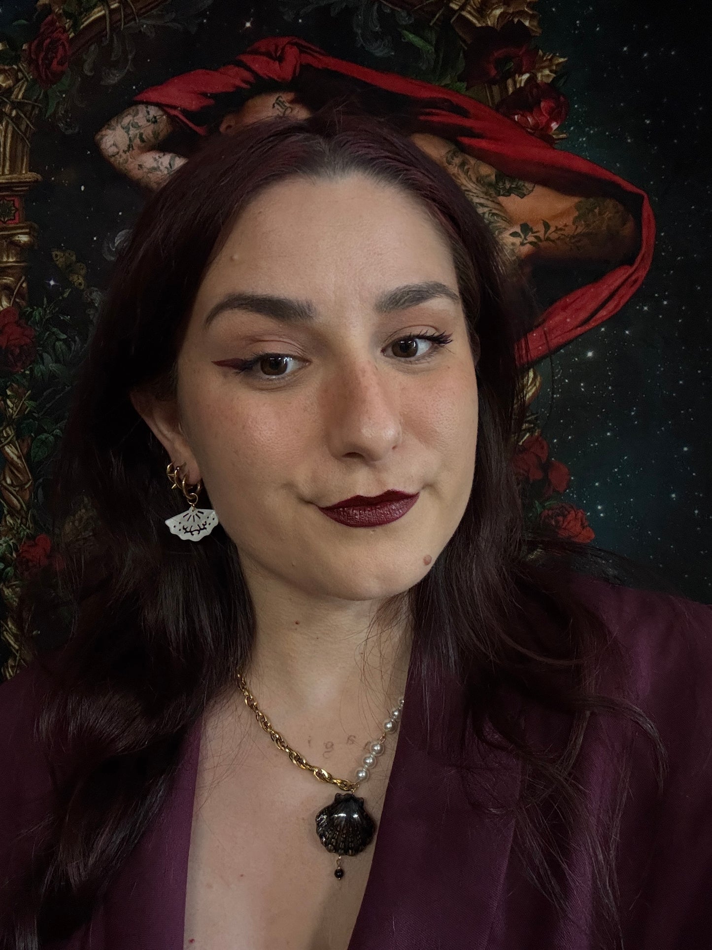 Boucles d’oreilles magiques et upcyclées : Éventail des mers (nacre et perles vintage du Japon)