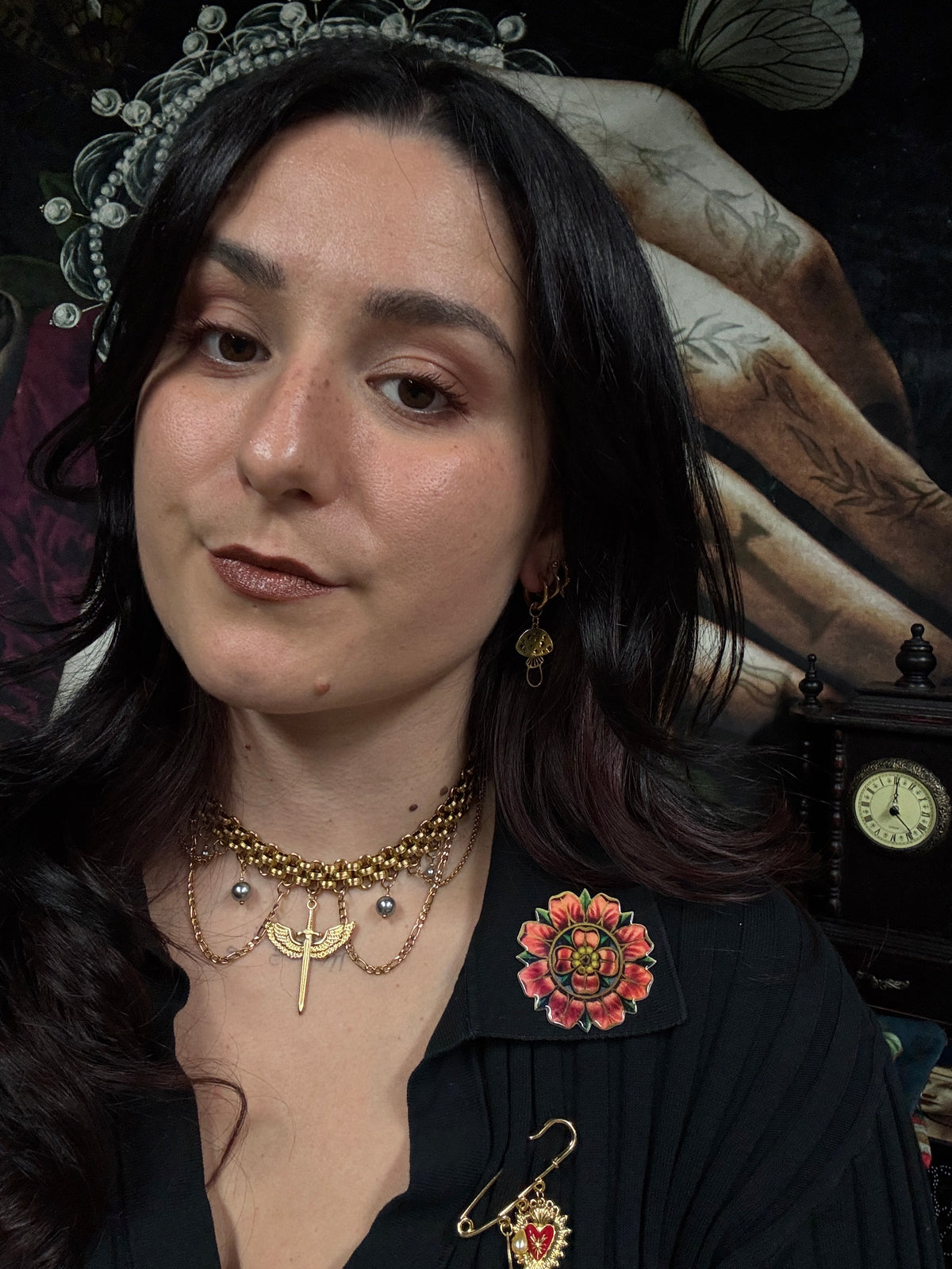 Boucles d’oreilles magiques : Le Champignon d’Automne (perles vintage japonaises)