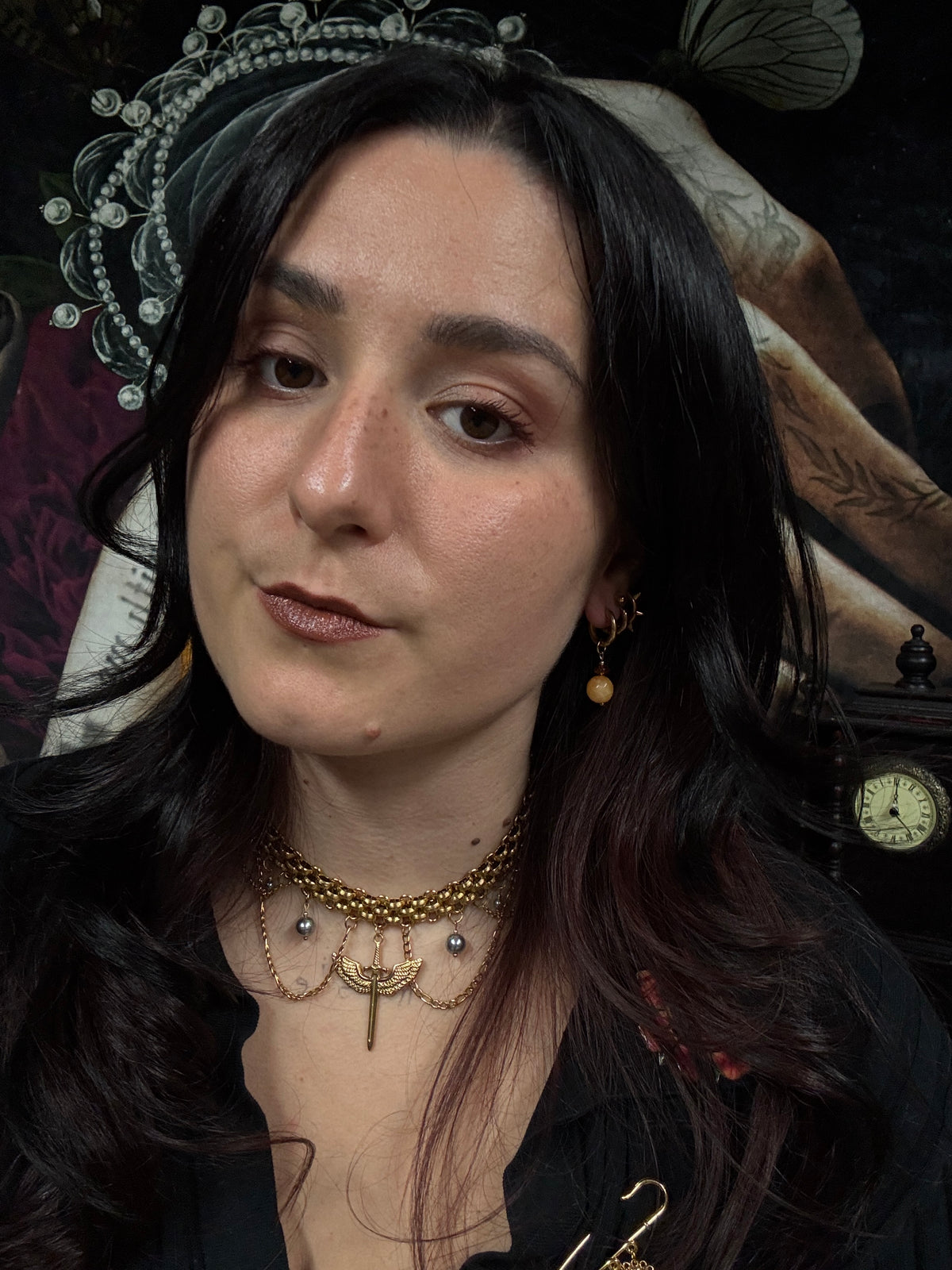 Boucles d’oreilles magiques : La lune sacrée (perle de calcite de France)