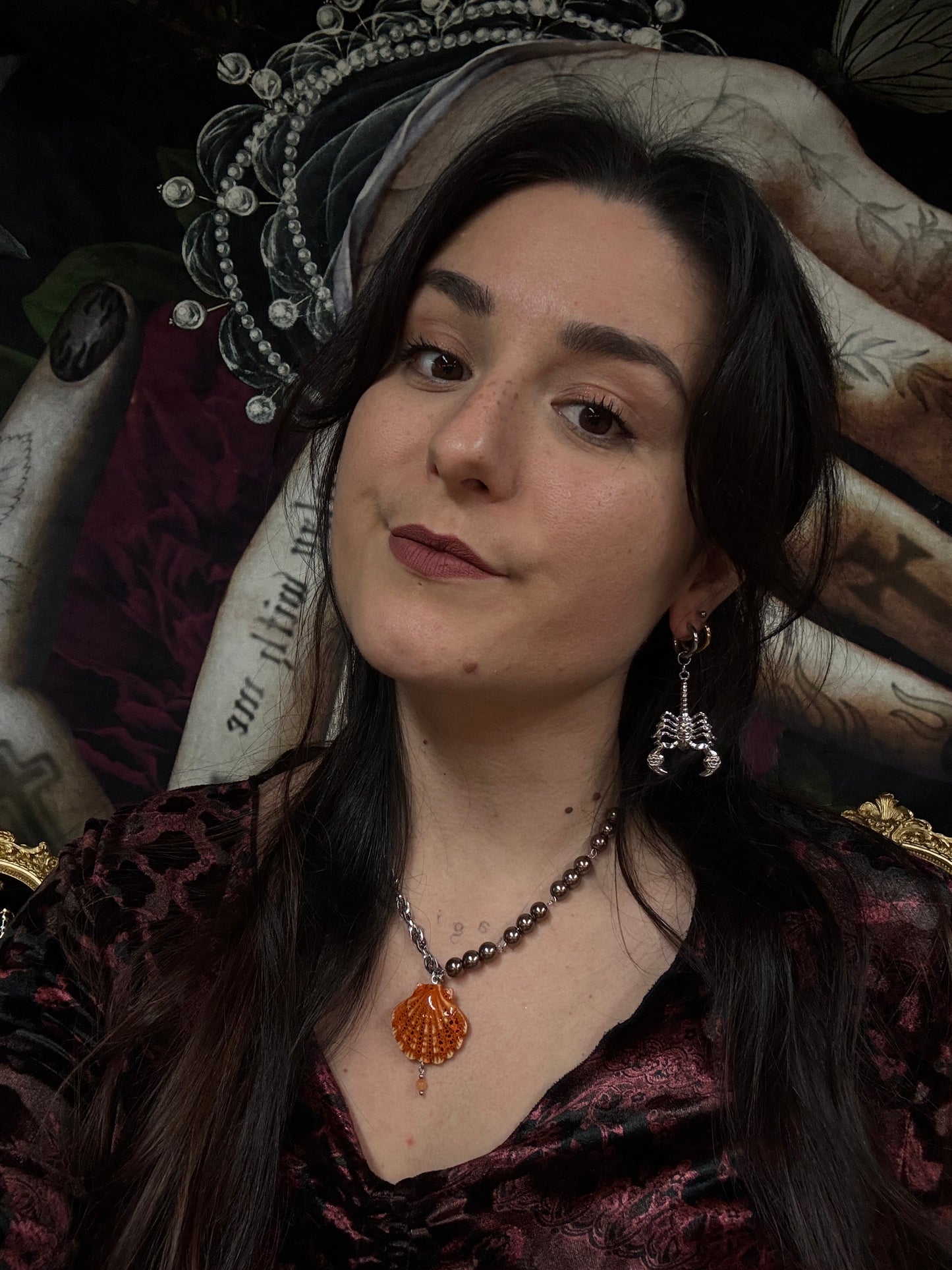 Boucles d'oreilles - Scorpio (avec pierre d’hématite)