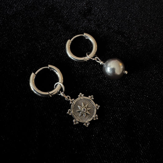 Boucles d’oreilles magiques et upcyclées : Orion (perle japonaise)